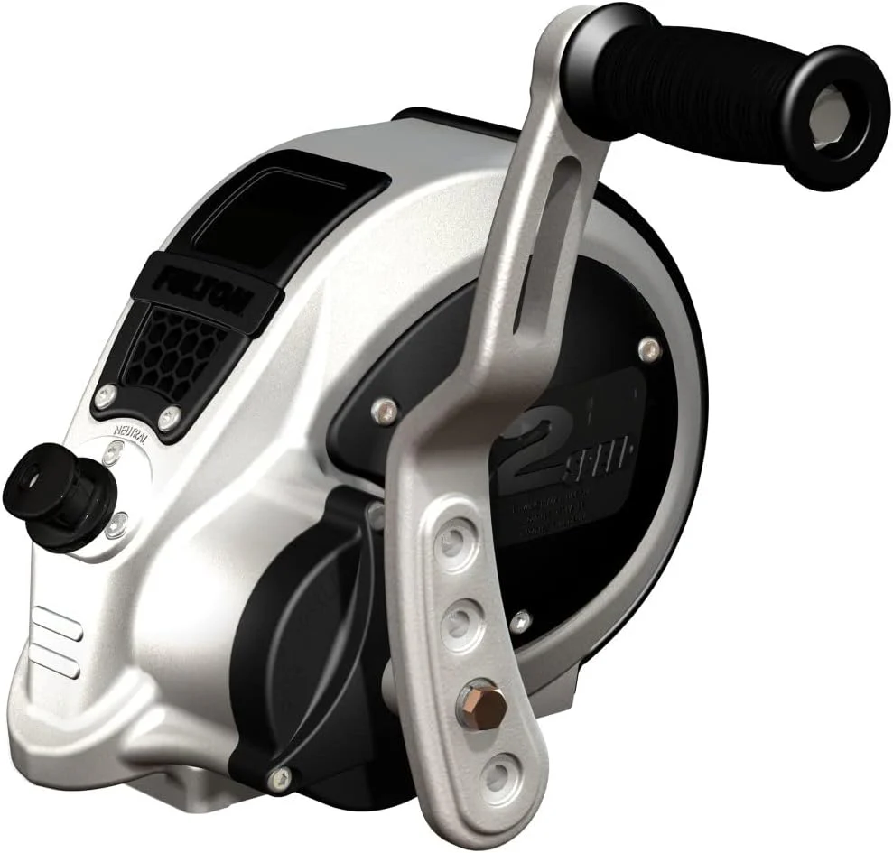FW32000101 F2 Two-Speed Trailer Winch with Strap – 3200 lb. Load Capacity – Silver And Black – one size