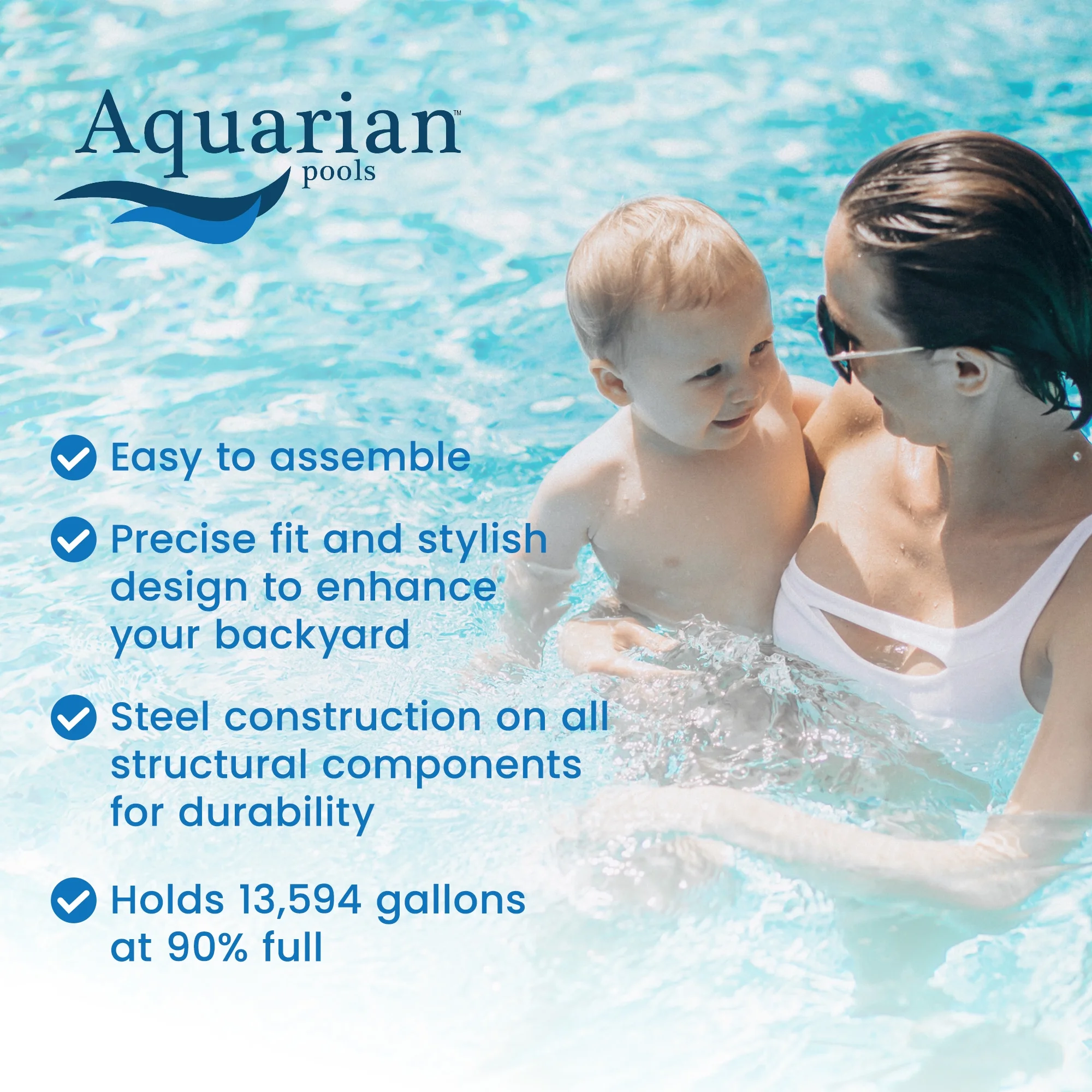 Aquarian Phoenix 18' x 52" Steel Frame DIY Family Size Above Ground Pool