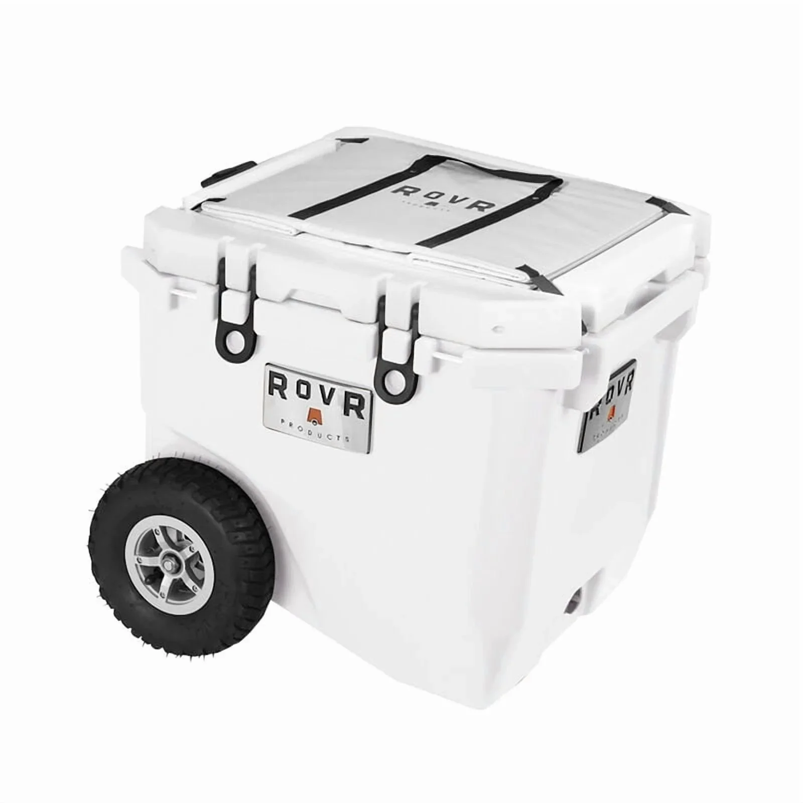 RovR RollR 45-Qt Wheeled Cooler With Handle And Collapsible LandR Bin – Powder – 45PROLLRWB