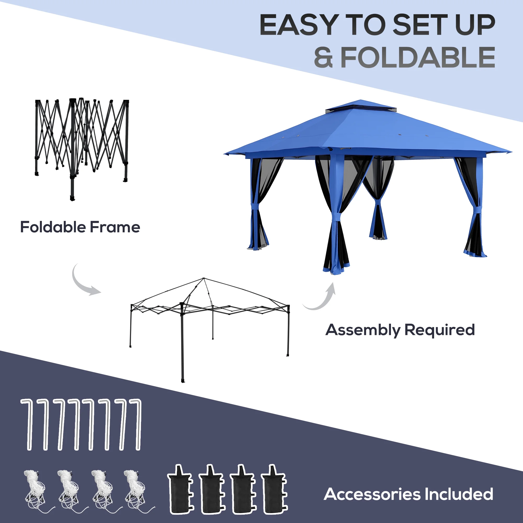 Outsunny 13ft x 13ft Beige Pop Up Outdoor Canopy, UV Resistant