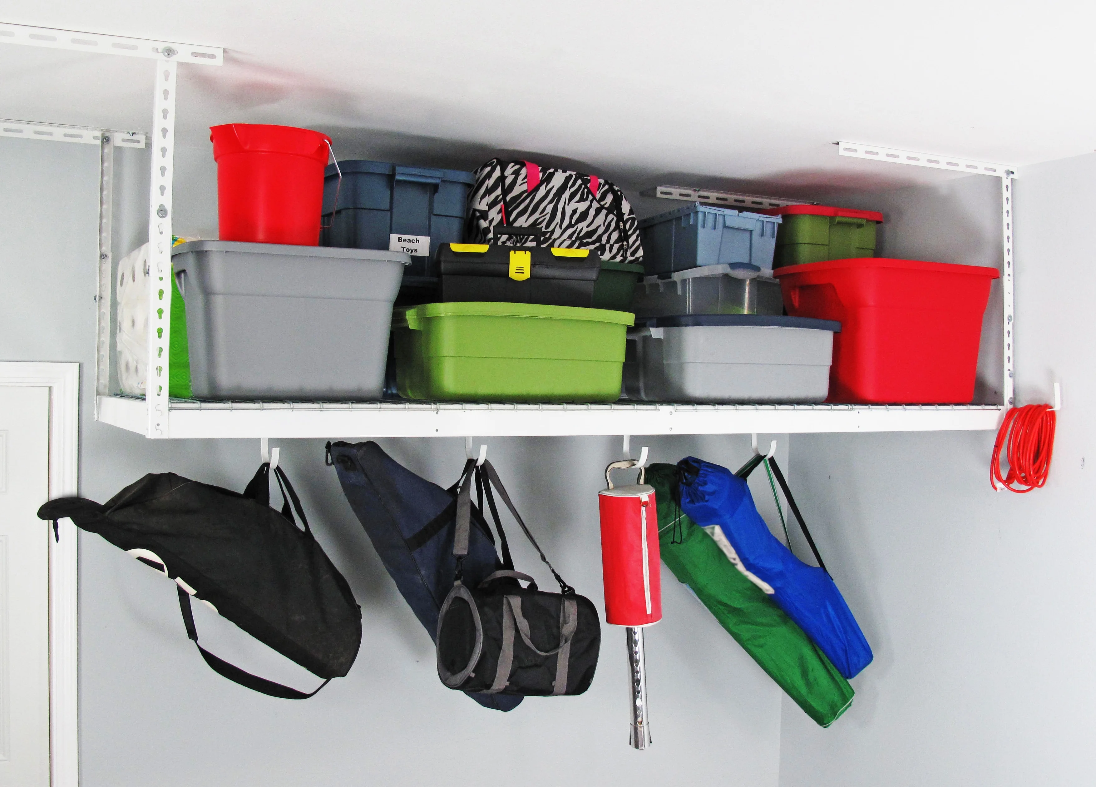 MonsterRax 3' x 8' Overhead Garage Storage Rack Holds 450 Pounds, White