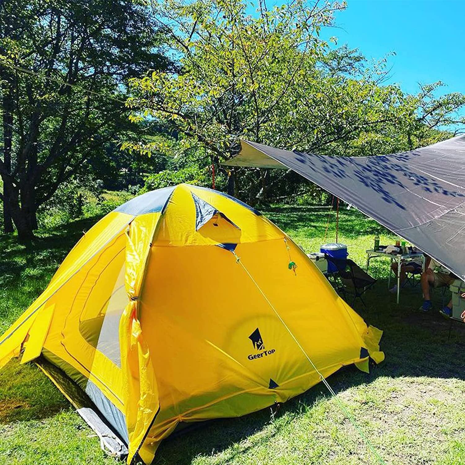Geertop 2-Person Ultralight Camping Tent, Waterproof Double Layer, 55 x 83 Inches