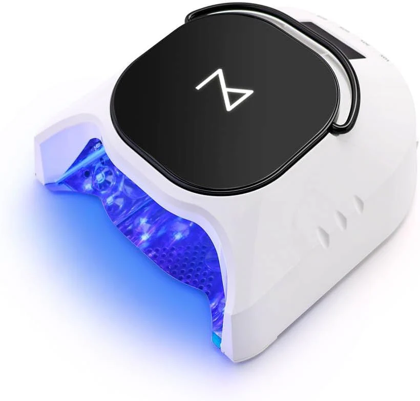 Professional Hybrid 86W Wireless Rechargeable UV LED Nail Curing Lamp Cordless Nail Dryer for Gel Nails, Manicure, Pedicure (Black)