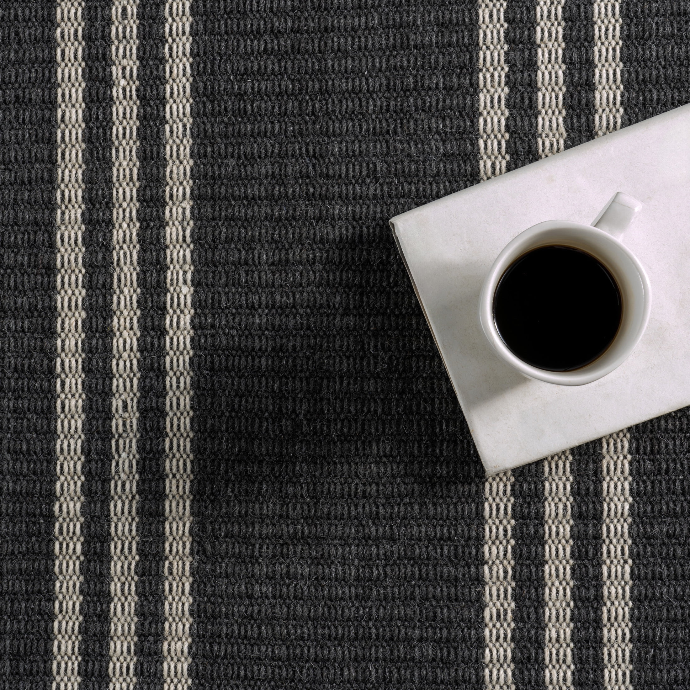 Rugs USA Hawthorn Striped Wool Area Rug, 4' x 6', Hawthorn Ivory