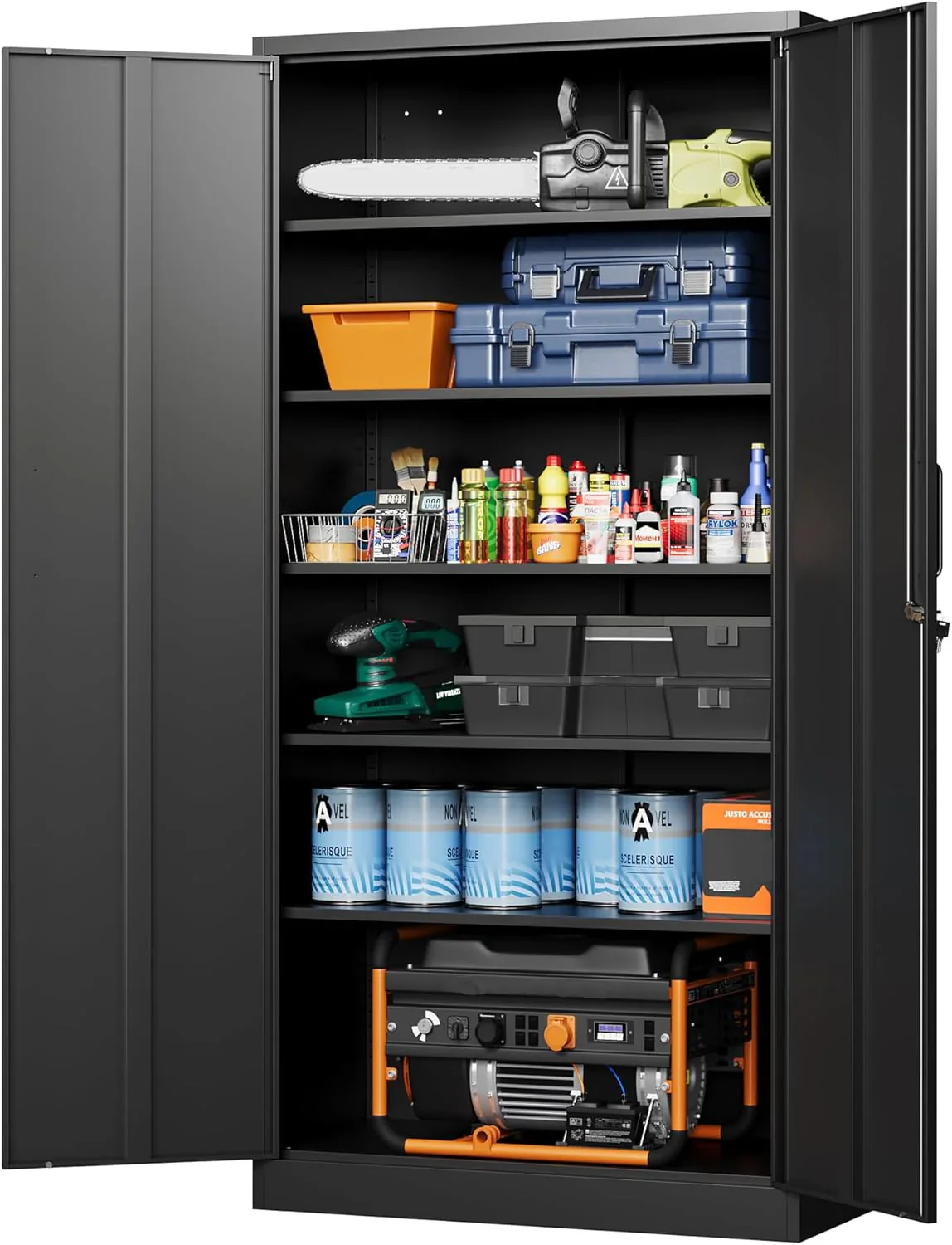 Letaya Metal Garage Storage Cabinets with Lock-72 Tall Tool Organizer Steel Lockers