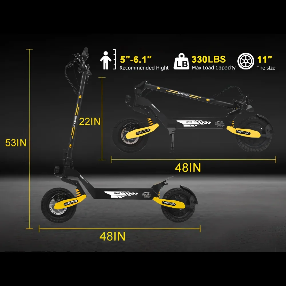 Off Road Electric Scooter for Adults, 1200W Motor Fast E Scooter, Up to 28MPH Top Speed & 20Miles Long Range, 11" Off-Road Tires, 330lbs MAX Load, Foldable