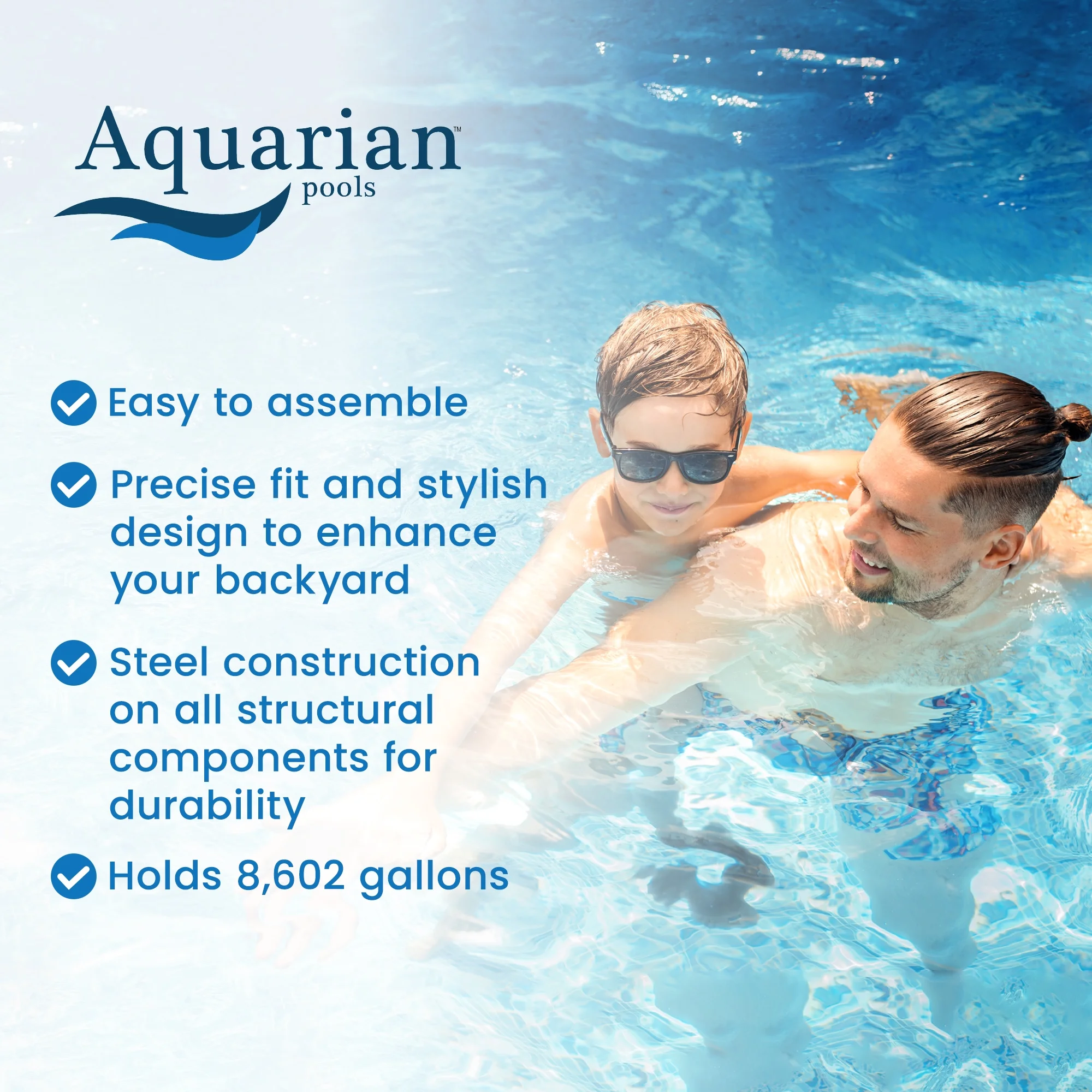 Aquarian Phoenix 18′ x 52″ Steel Frame DIY Family Size Above Ground Pool