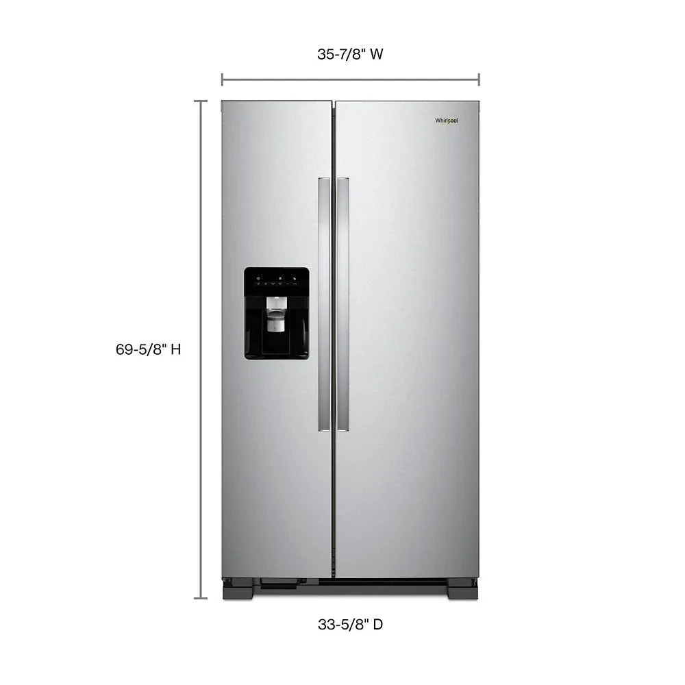2025 36-Inch Wide Side-By-Side Refrigerator - 24 Cu. ft. Stainless Steel