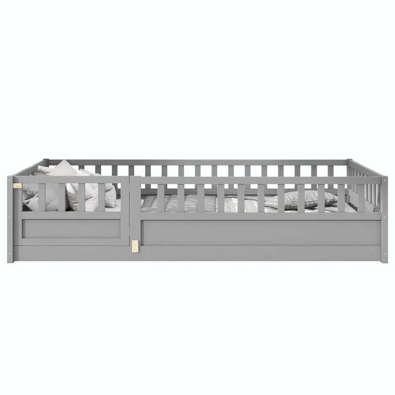 Montessori wooden children's floor bed with Support slat