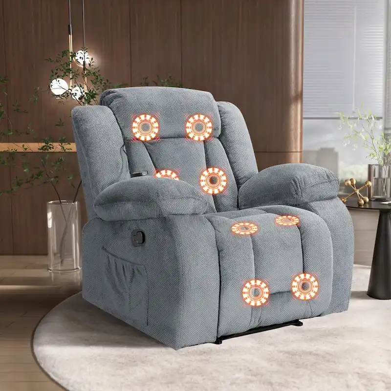Super Comfortable Standard Size Heating and Massage Recliner Chair