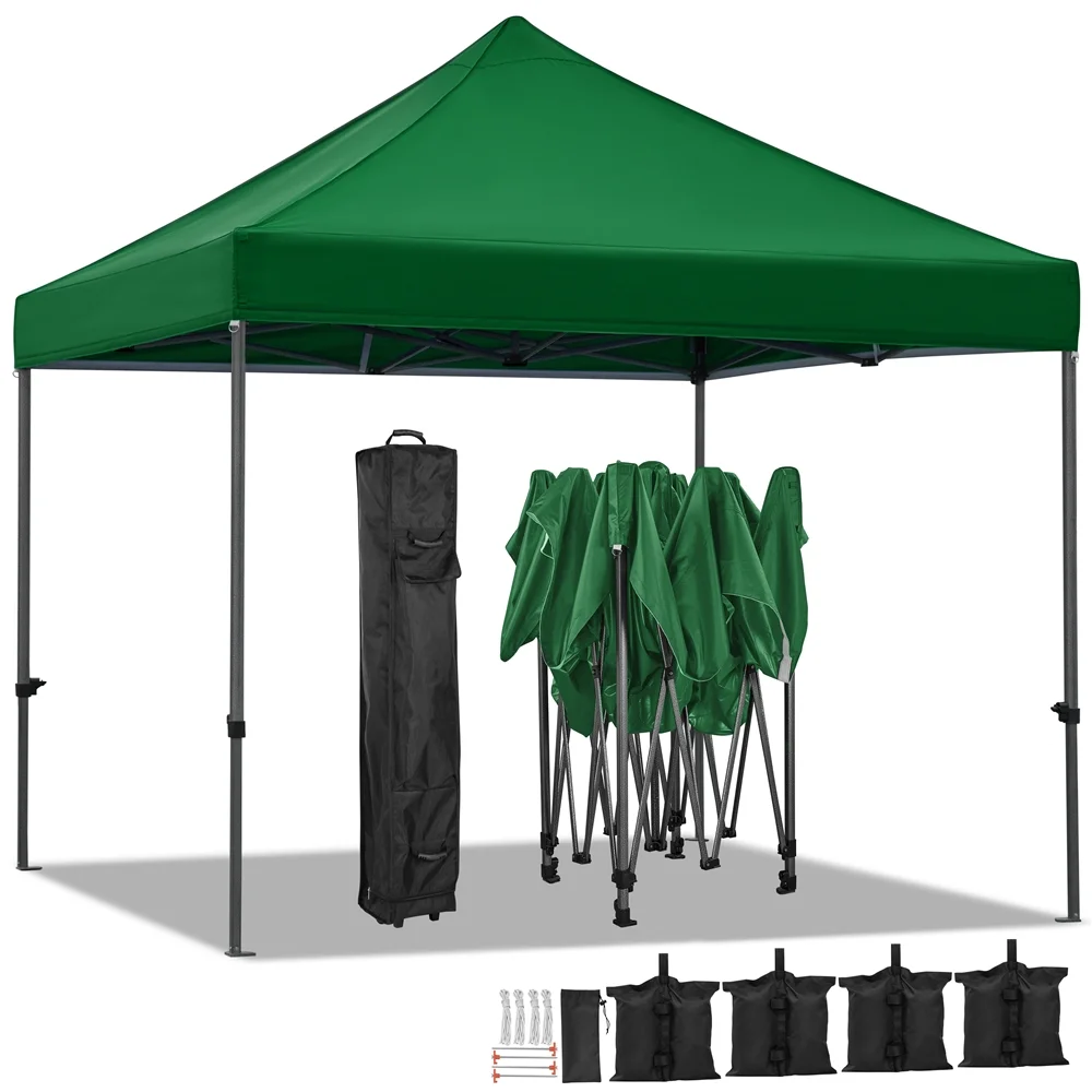 Alden Design Adjustable 10' x 10' Commercial Pop-up Canopy with Wheeled Carry Bag, Blue