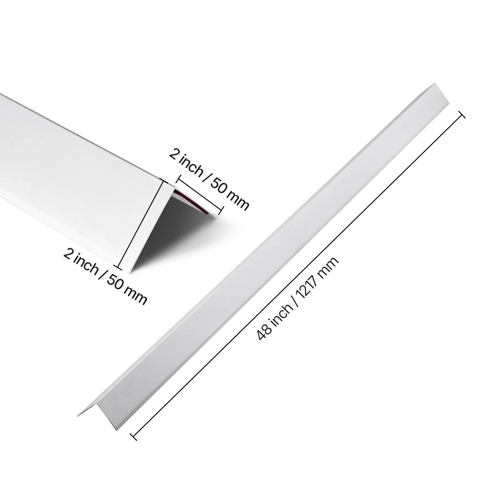 KFFKFF Aluminum Alloy Wall Corner Protector, 2 x 2 x 48 inch, 12 Pack Metal Edge Guards, L-Shaped 90-Degree Angle Trim for Wall Protection in Homes, Offices, and Commercial Spaces