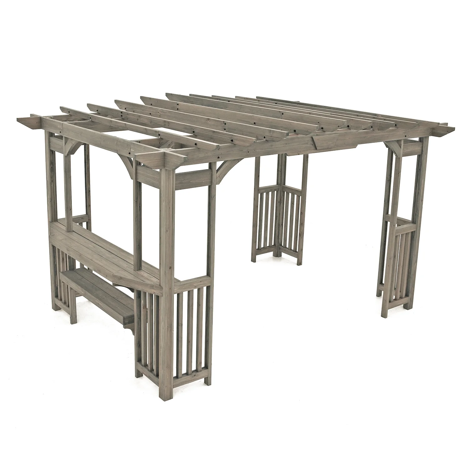Yardistry 10 ft. x 14 ft. Madison Pergola with Bar and Sunshade