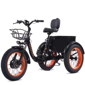 YEBEI Folding Electric Tricycle for Adults, 500W Motor, 48V15AH Lithium Battery, 20 x 4.0 in Fat Tires