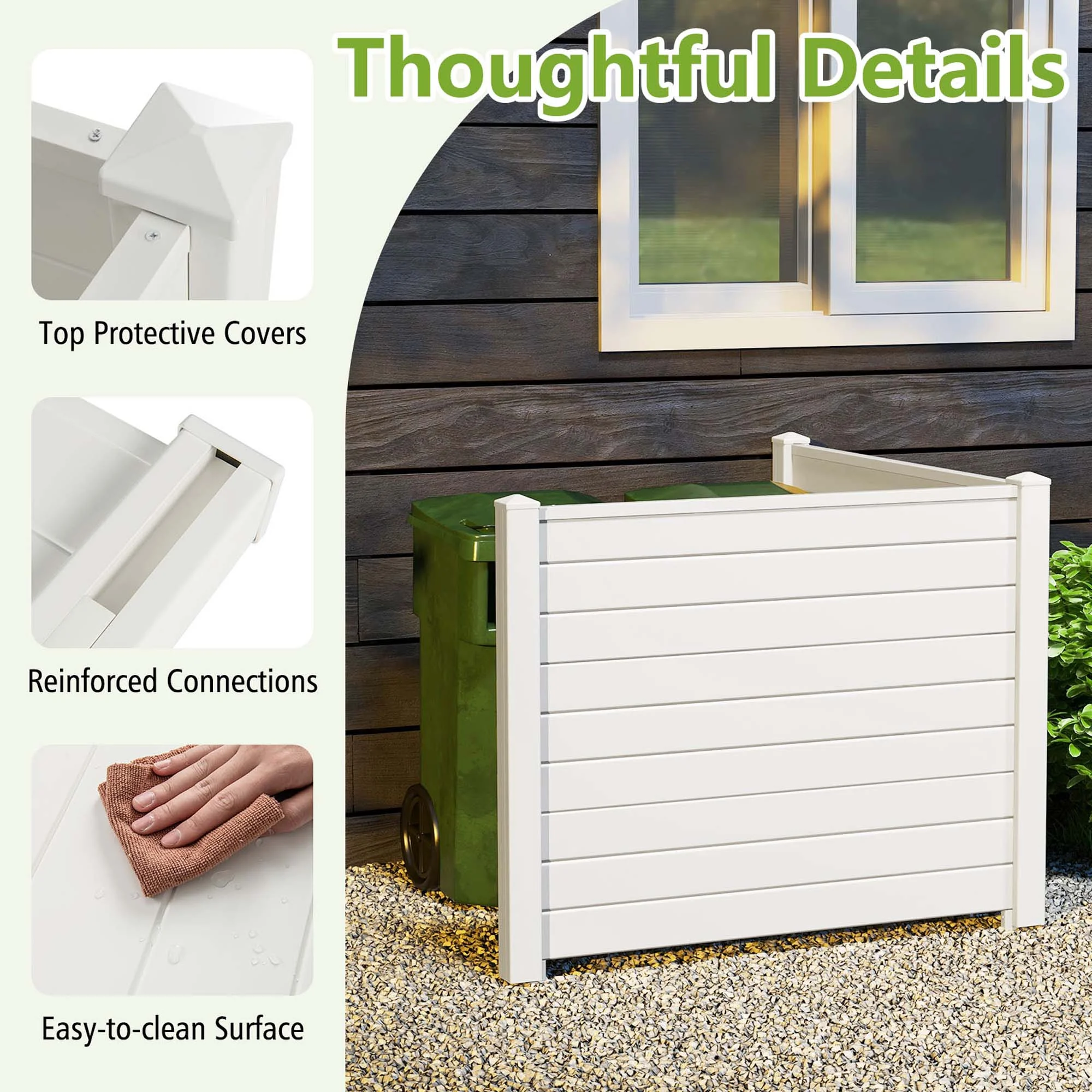 Costway 48"L x 37.5"H Air Conditioner Fence with 3 Ground Stakes