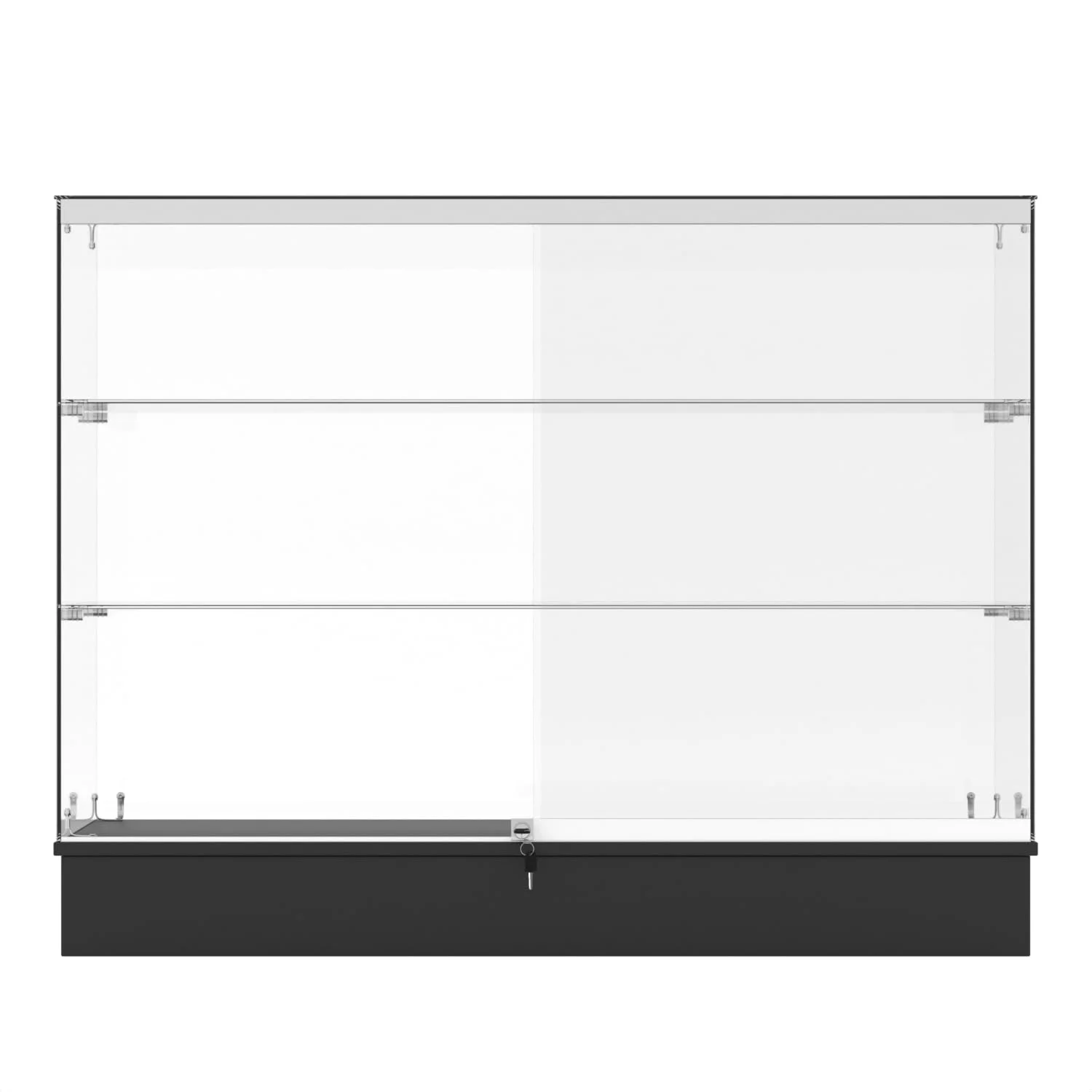 48″ W x 18″ D x 38″ H – White Full Vision Retail Display Case, Tempered Glass Display Cabinet with Glass Shelves and Lock, Storage Cabinets for Retail and Collectible Display