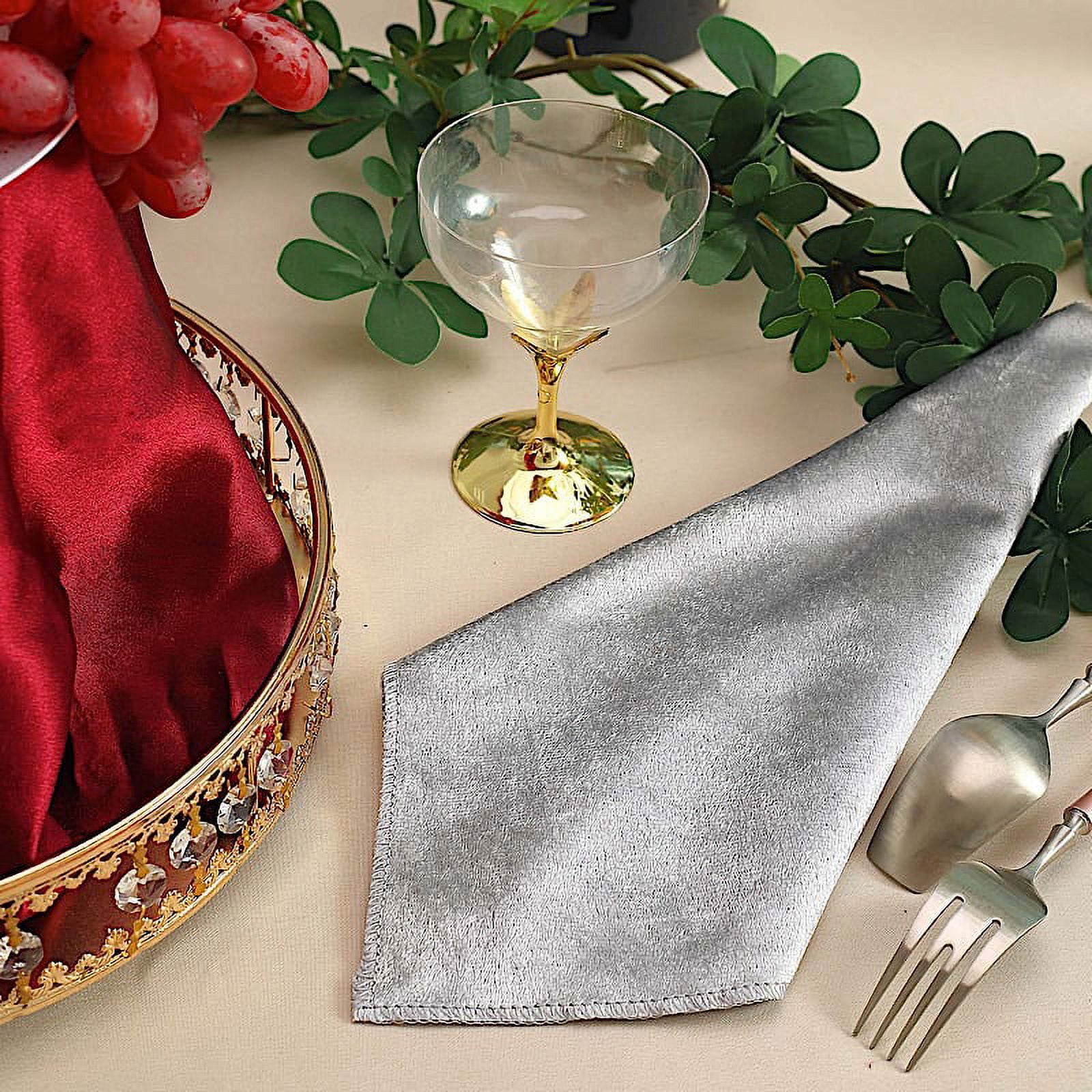 BalsaCircle 100 Pieces 20" x 20" Navy Blue Premium Velvet Napkins Linens