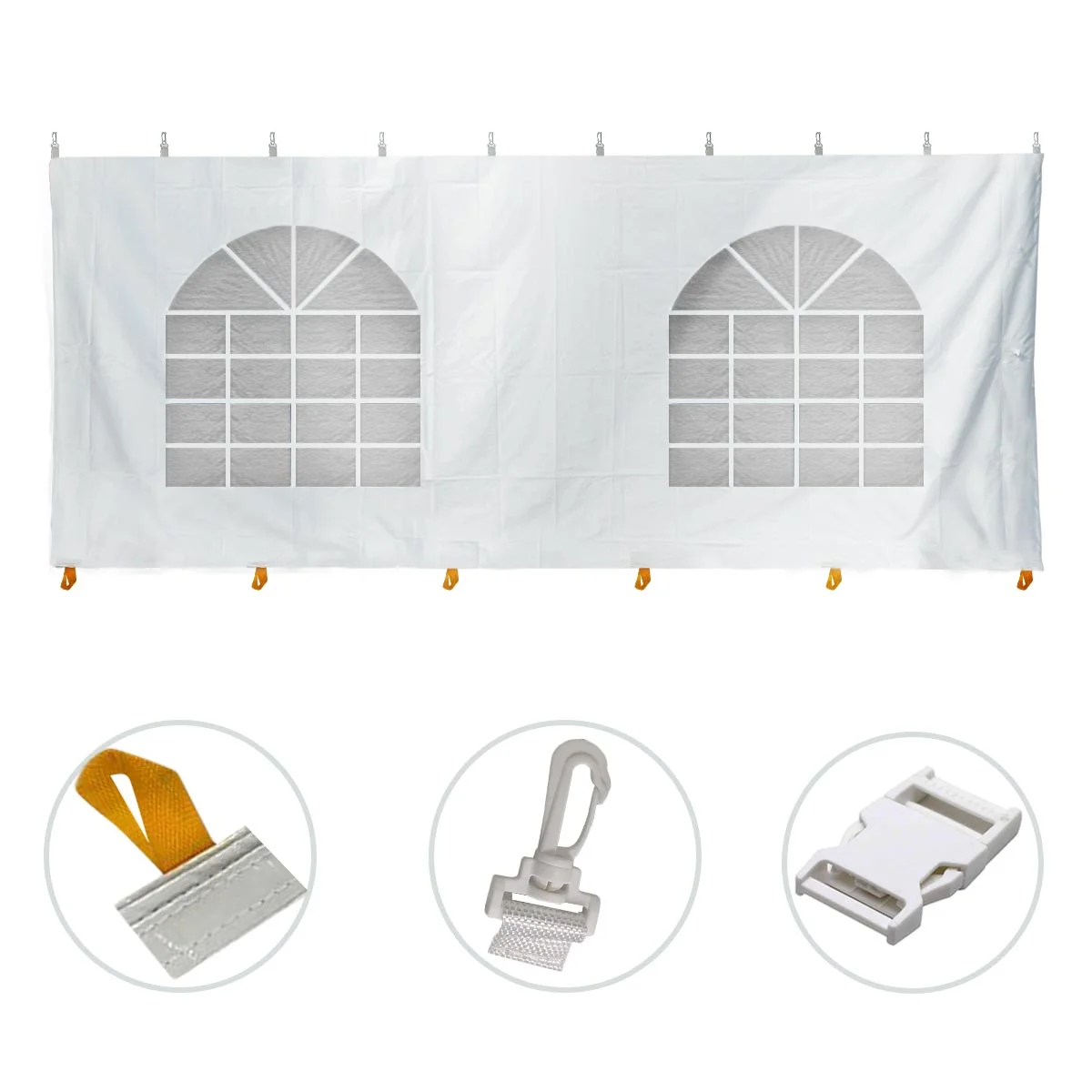 TentandTable Party Canopy Tent Sidewalls Only, Waterproof PVC Vinyl, White, 20' x 30'