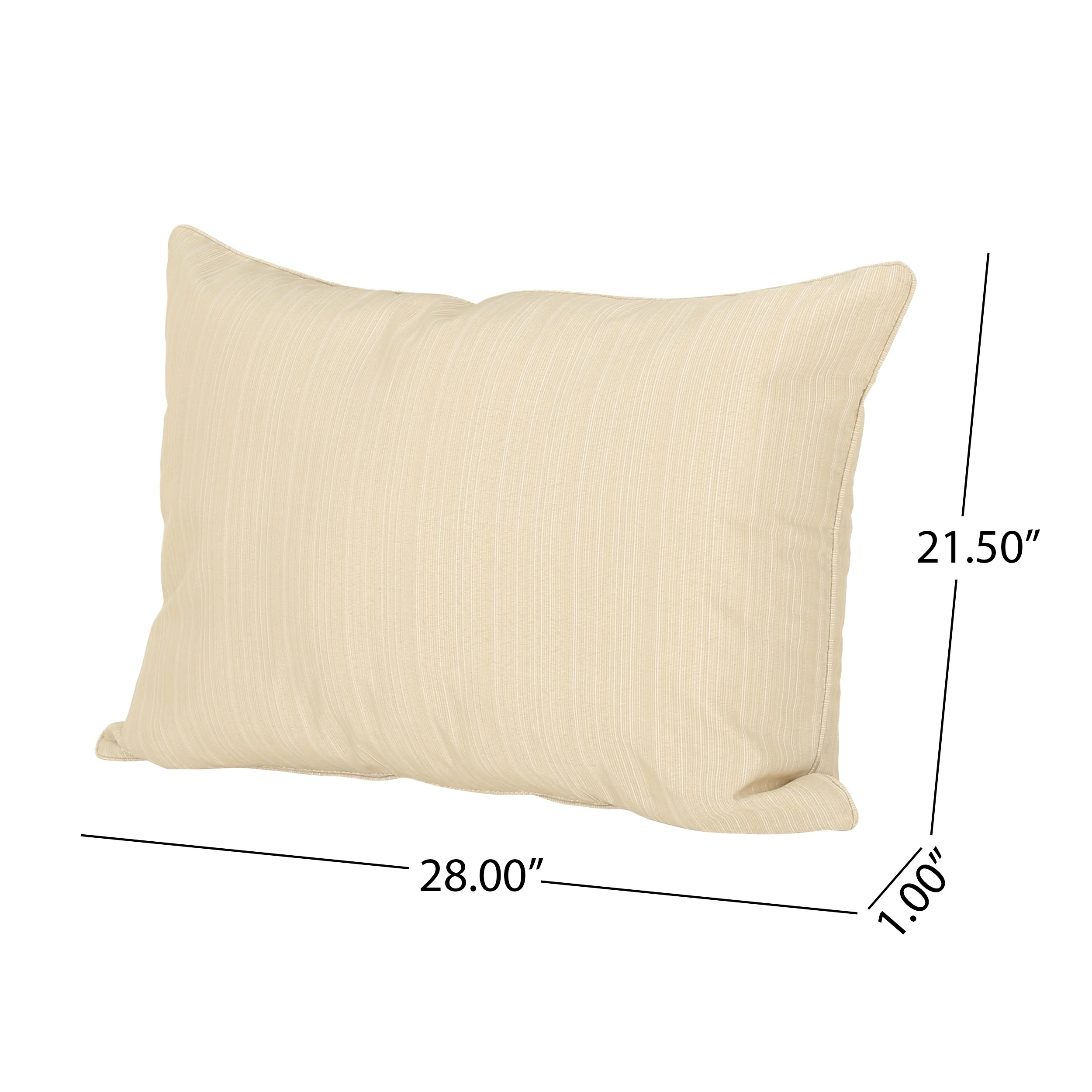 Noble House 23.50"x 27.00" White Rectangle Chair Outdoor Seating Cushions (2 Pack)
