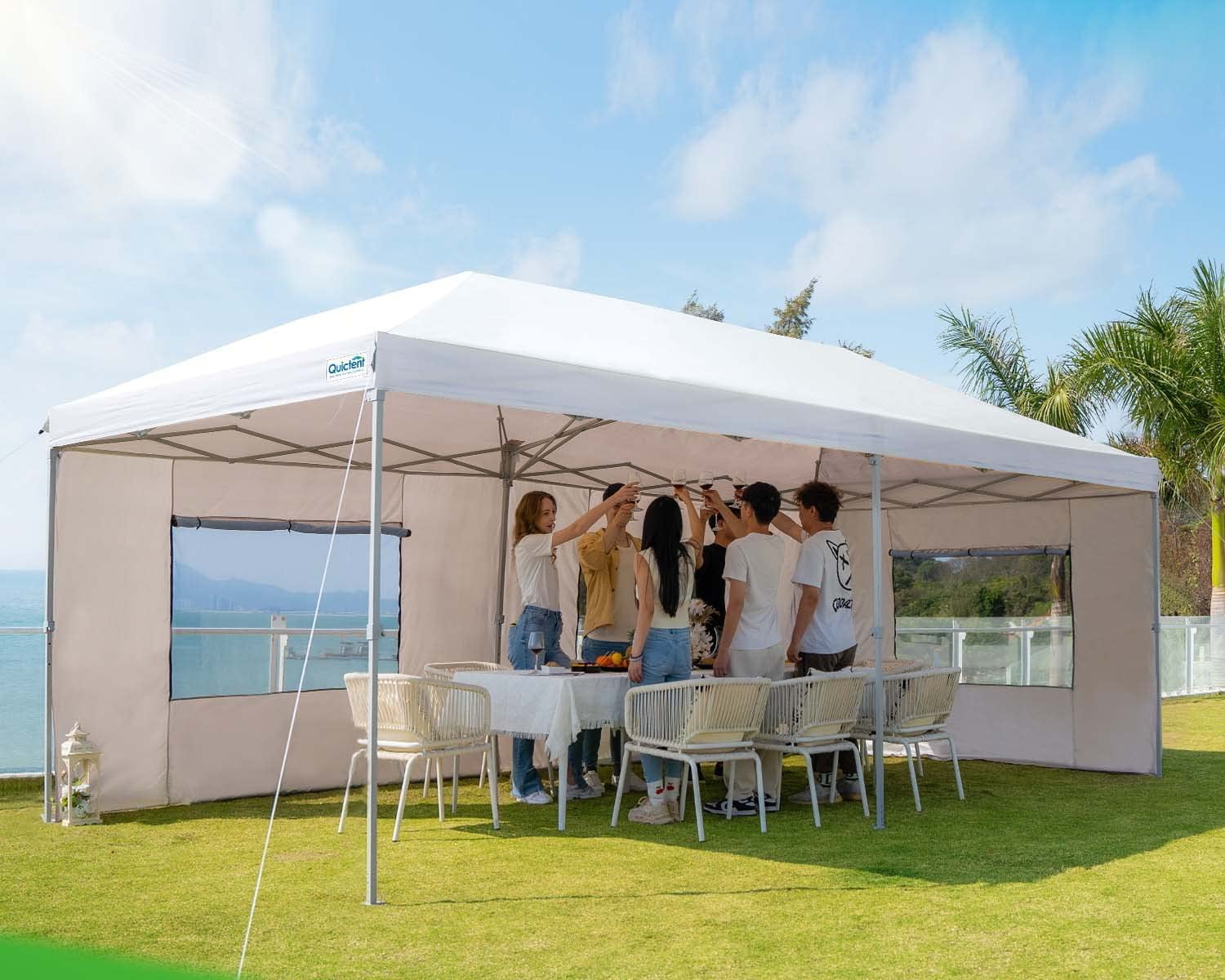 Quictent 10' x 20' White Instant, Event and Pop-up Outdoor Canopy