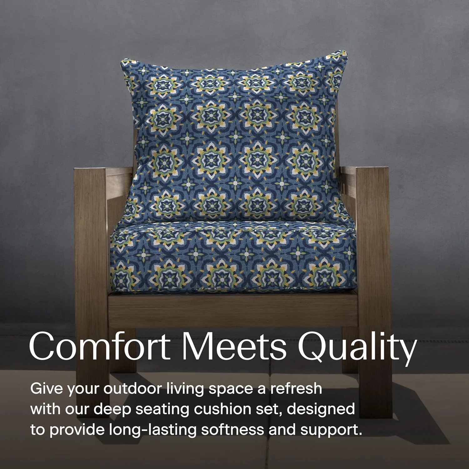 AWFHHT Outdoor Deep Seat, 24" W x 23" D, Zaire Outdoor Chair Cushion