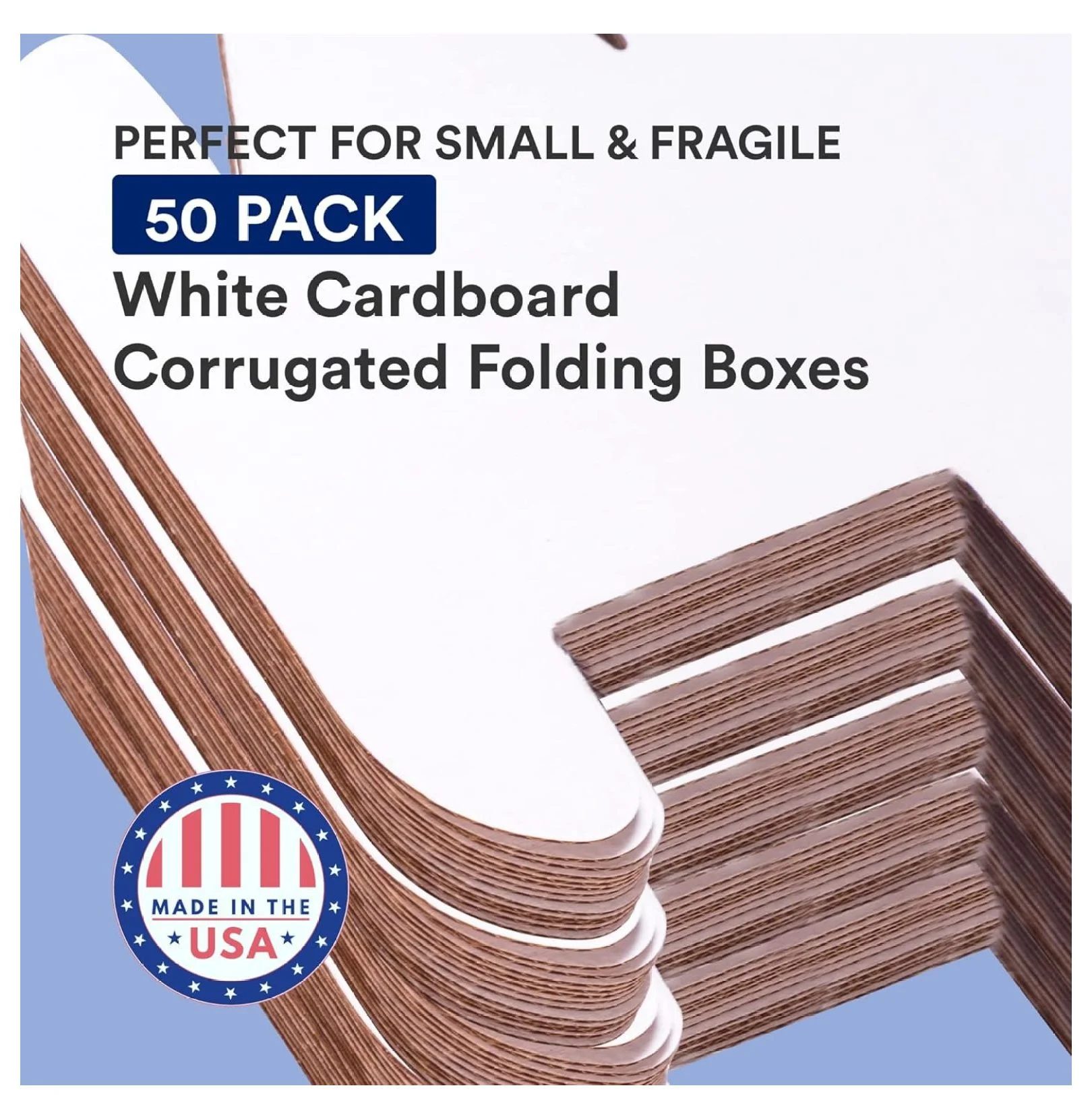 Medium Shipping Boxes 12"L x 5"W x 4"H, 50-Pack - Foldable Corrugated Cardboard Crush-Proof Box for Shipping, Packing, Moving and Storage 12x5x4 1254