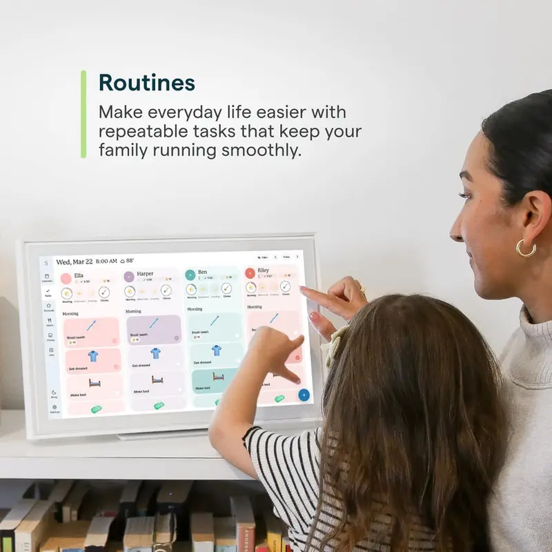 Skylight 15-Inch Digital Wall Planner And Family Chore Board - Interactive 2025 Calendar Display