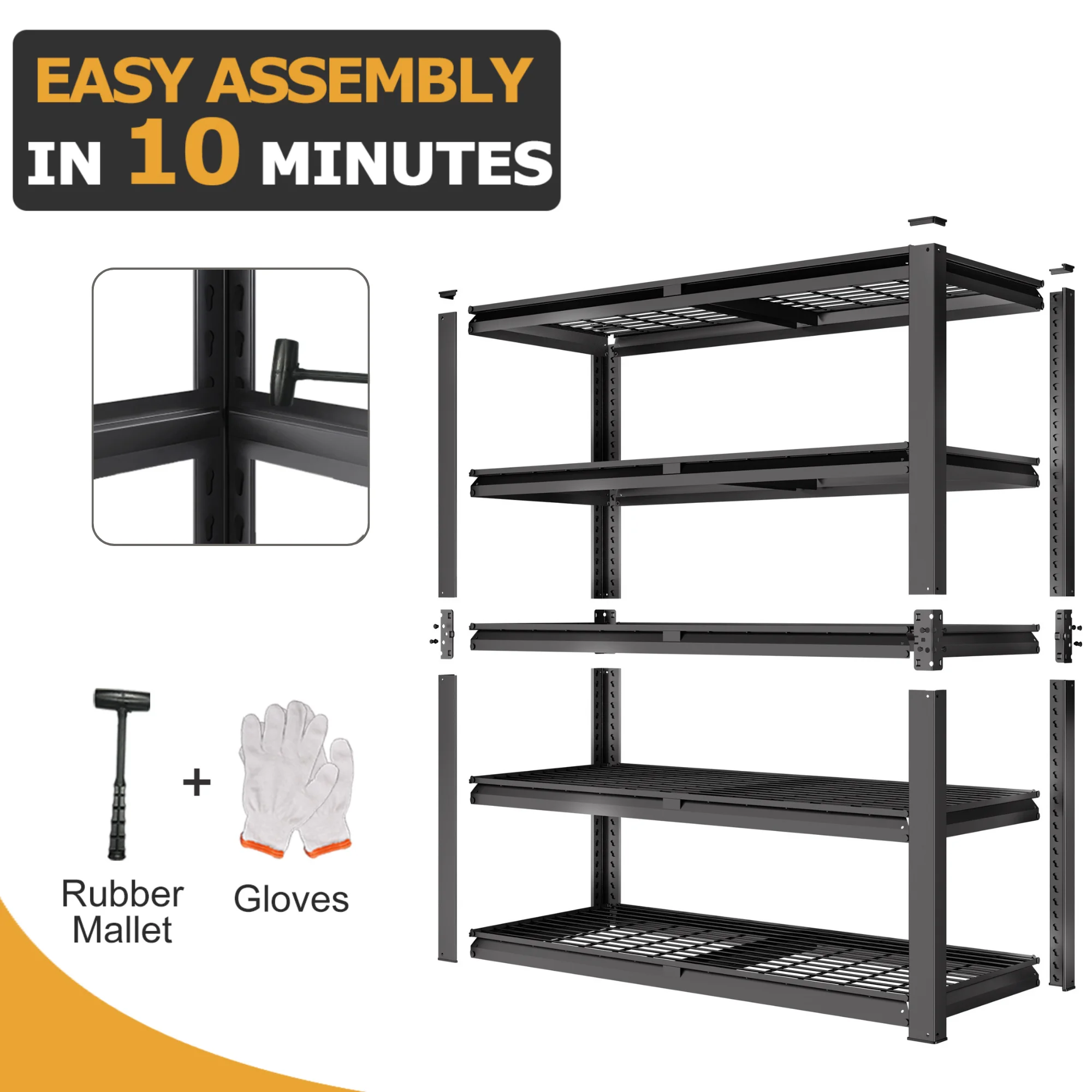 TrumanPick 2200LBS Metal Storage Shelves 40"W x 20"D x 59"H Garage Shelving Units Adjustable Storage Rack Heavy Duty Industrial Shelving