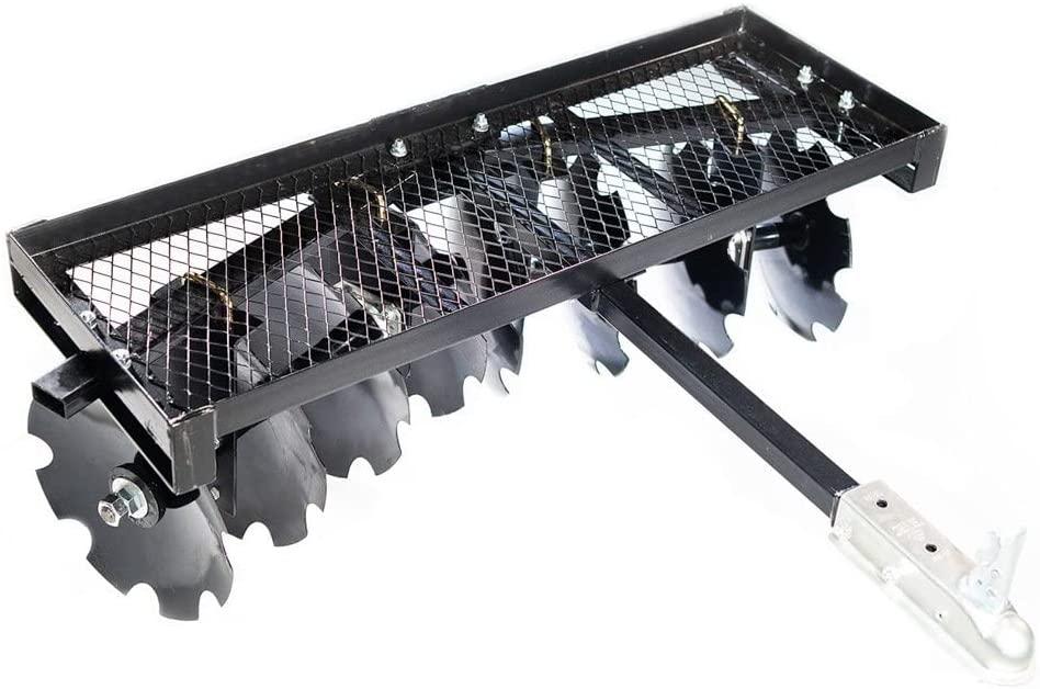 2025 Titan Distributors Inc. 4-Ft Notched Disc Harrow Attachment Pull Behind for ATV and UTV 2-in Towball Hitch NO250072