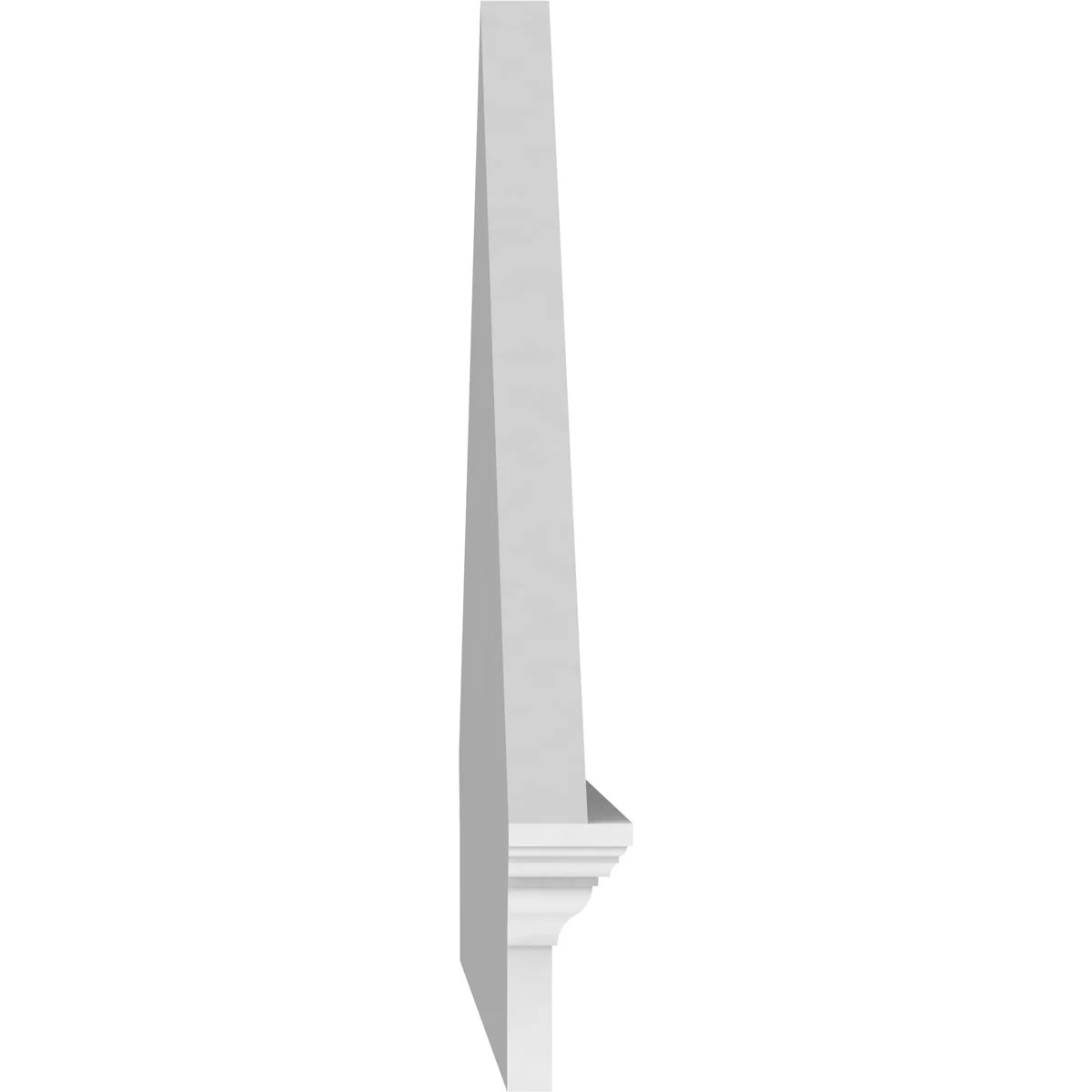 Ekena Millwork 52"W x 19-7/8"H x 2-3/4"P (Pitch 6/12) Peaked Cap Sunburst Architectural Grade PVC Combination Pediment