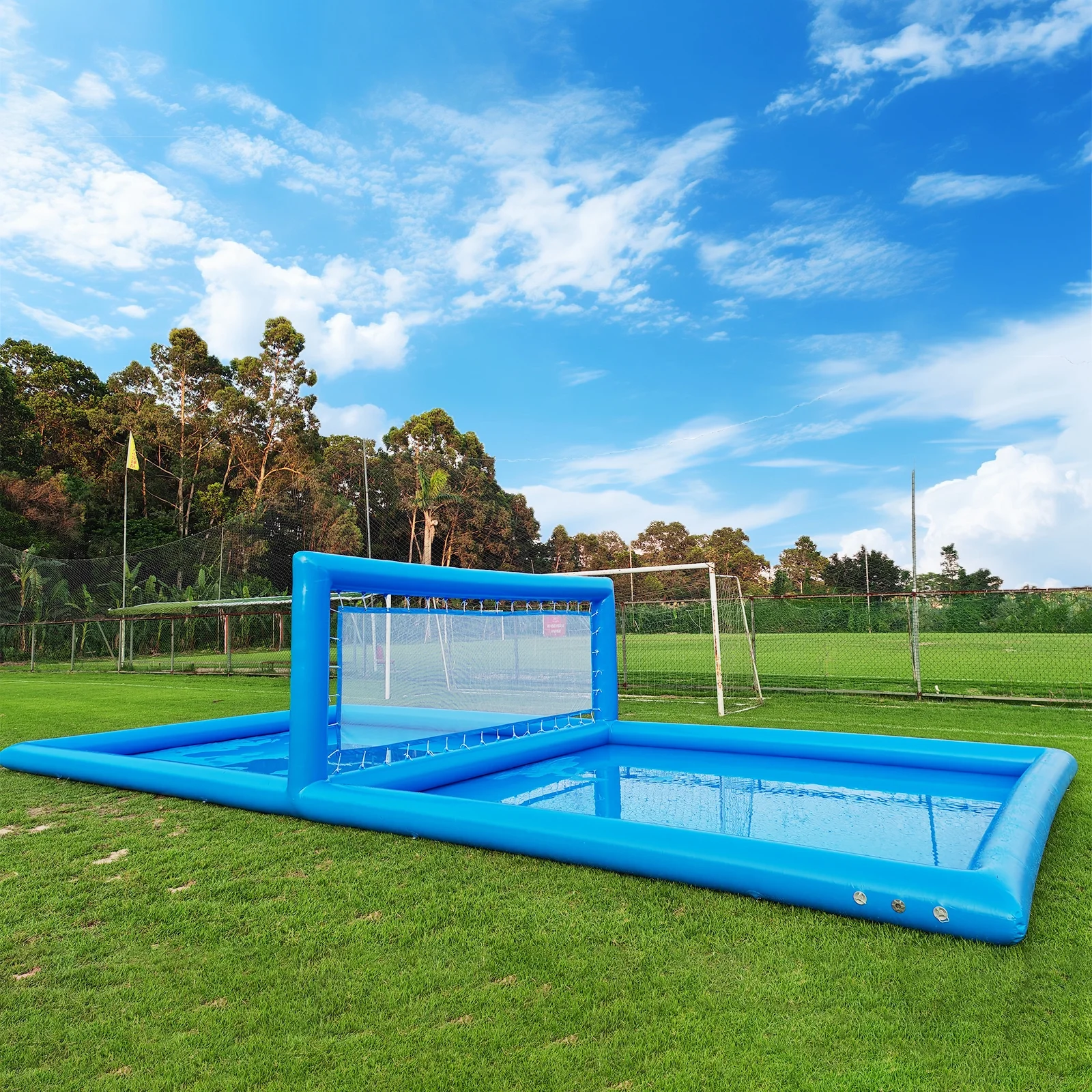 Relunch 33FT Inflatable Volleyball Court, 2 in 1 Volleyball Pool Football Court Water Soccer Field with 800W Blower for Beach Backyard Outdoor Summer Party,33ft(L) x 16.5ft(W) x 7ft(H)