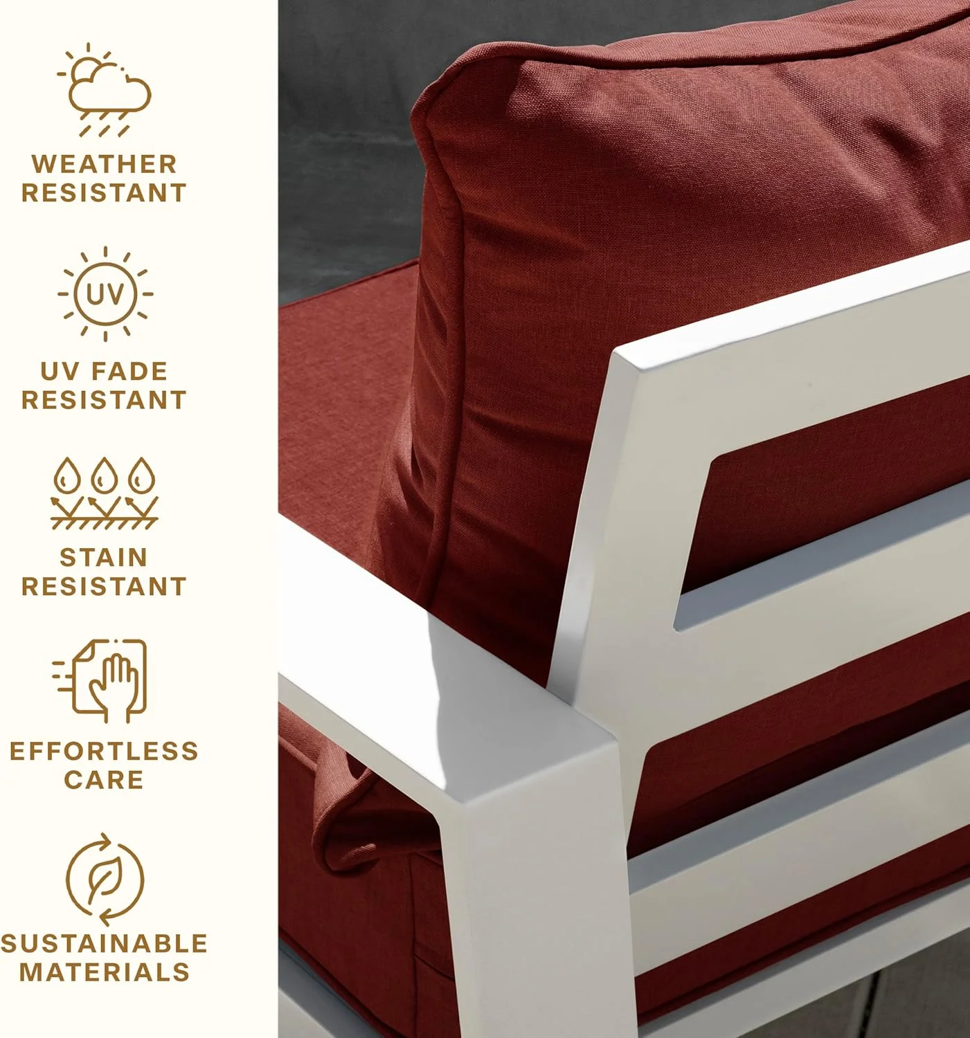 AWFHHT Outdoor Deep Seat, 24" W x 23" D, Zaire Outdoor Chair Cushion