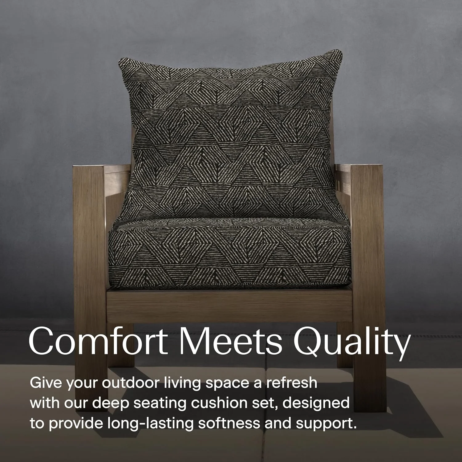 AWFHHT Outdoor Deep Seat, 24" W x 23" D, Zaire Outdoor Chair Cushion
