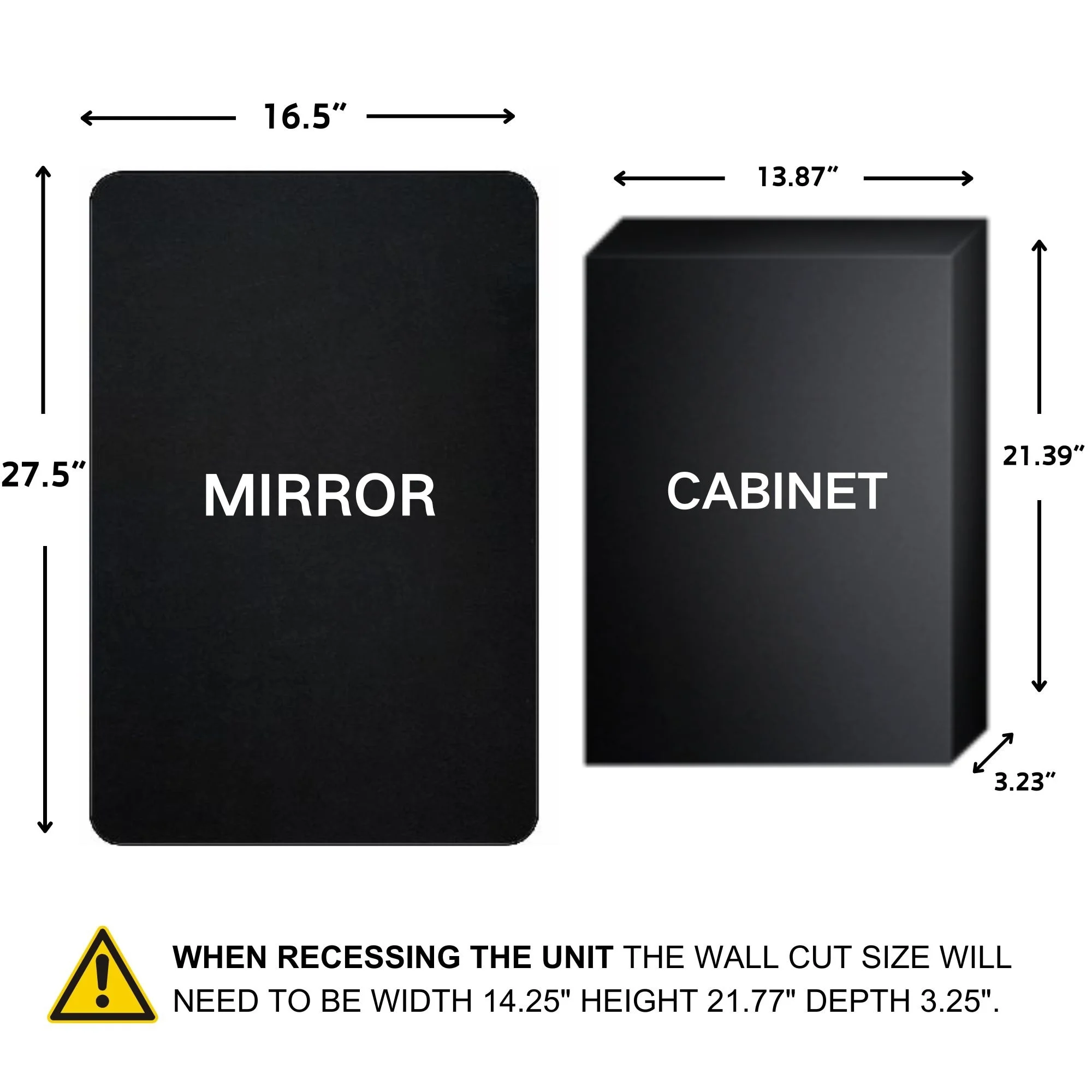 TEHOME WH Recessed Framed Medicine Cabinet with Mirror and Adjustable Shelves 16" x 24" - Chrome