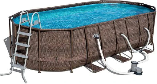 18′ x 9 ‘x 48’ above ground swimming pool Set with metal frame home swimming pool sand filter pump, skimmer and vacuum