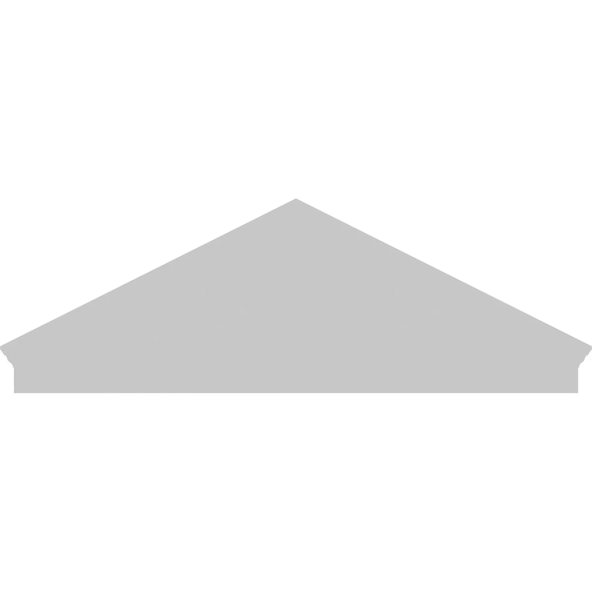 Ekena Millwork 52"W x 19-7/8"H x 2-3/4"P (Pitch 6/12) Peaked Cap Sunburst Architectural Grade PVC Combination Pediment