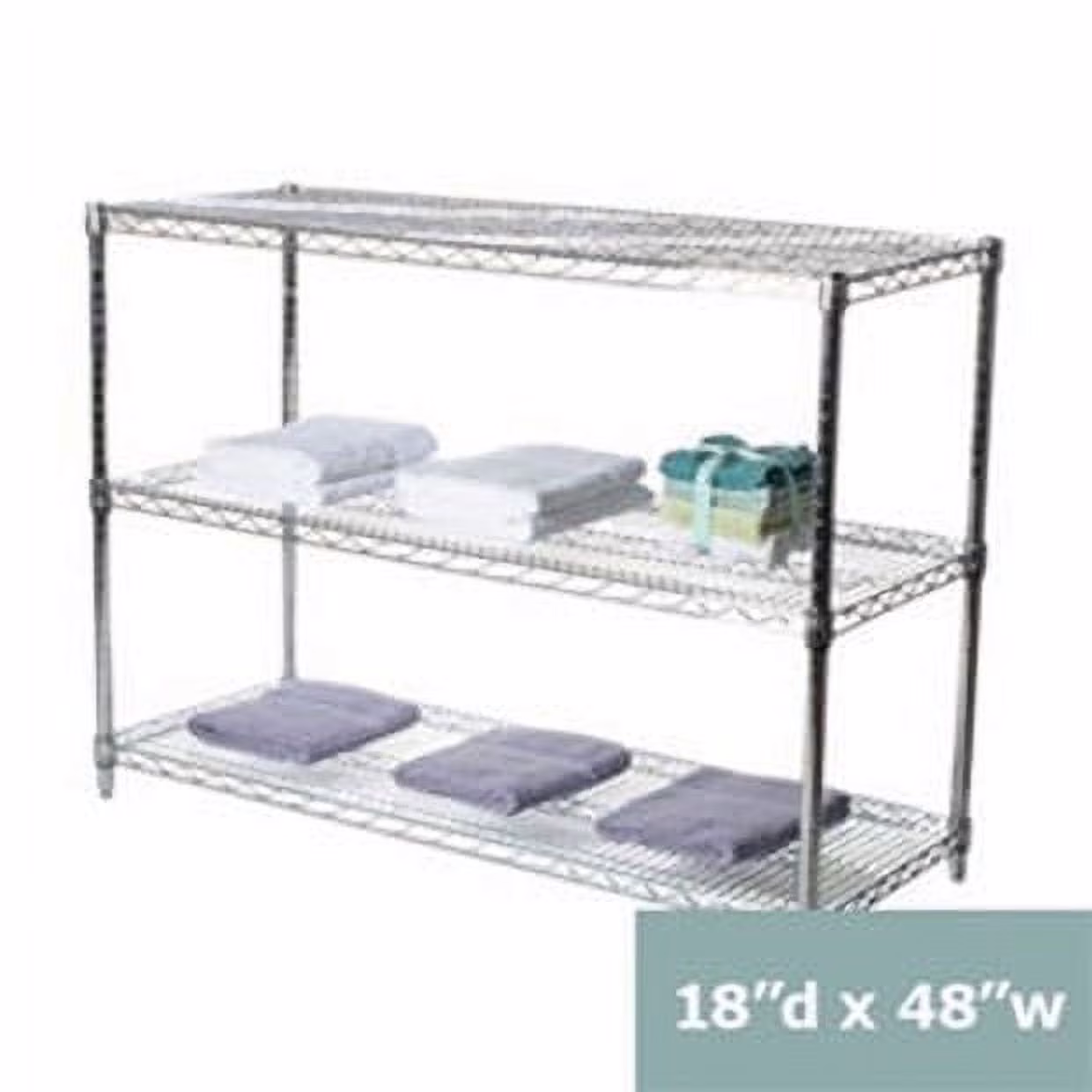 Shelving Inc. 18" d x 18" w Chrome Wire Shelving with 3 Shelves