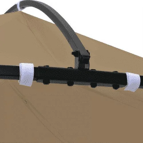 vidaXL Outdoor 9.8 x 9.5 Round Canopy Pavilion, UV & Water-Resistant, White & Black