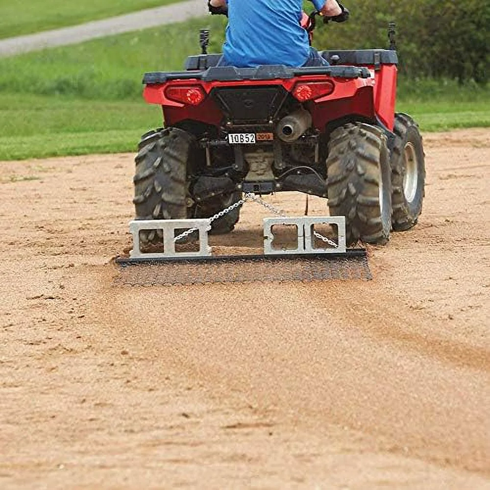 Steel Drag Harrow/Field Leveler for ATV, UTV & Tractor with Front Tray, 5' x 4'