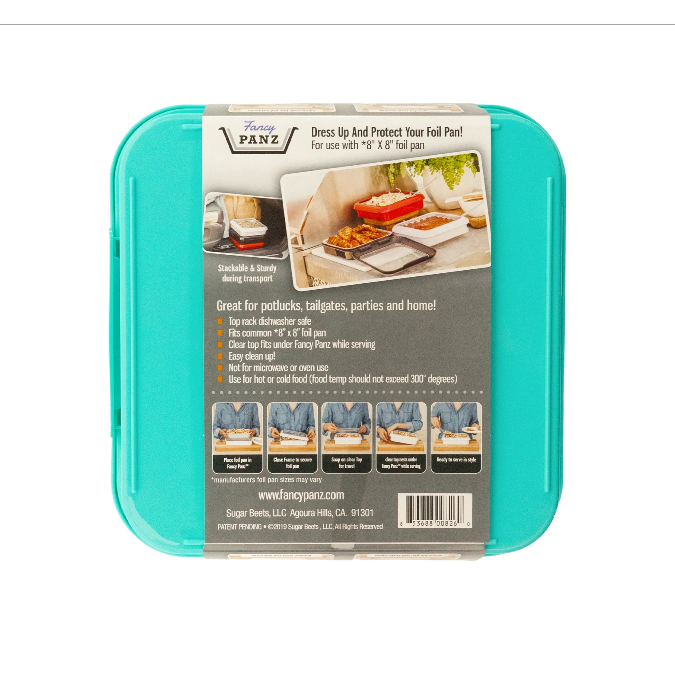 Fancy Panz Plastic 8″ x 8″ Aqua Foil Pan Carrier 1pk