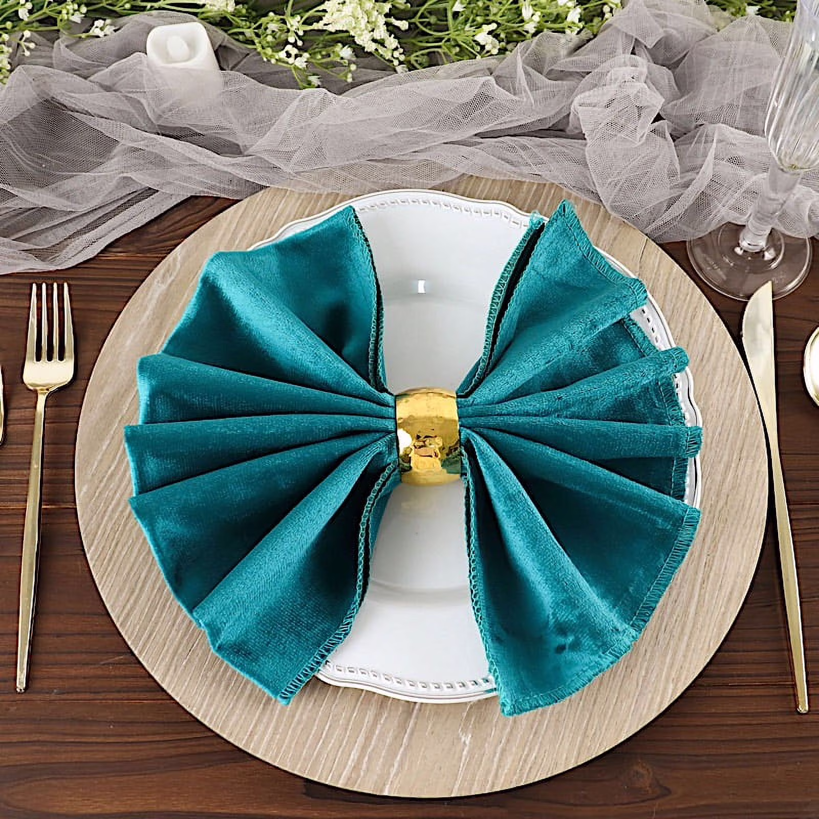 BalsaCircle 100 Pieces 20" x 20" Navy Blue Premium Velvet Napkins Linens