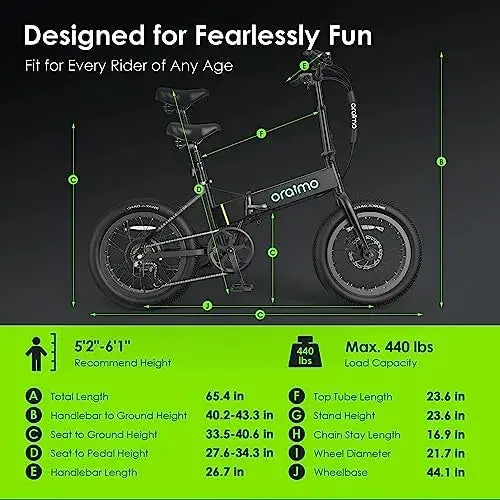 Oraimo Electric Bike, 750W-1000W Motor, 45-Mile Range, 557Wh Hidden Battery, 7-Speed Gear System
