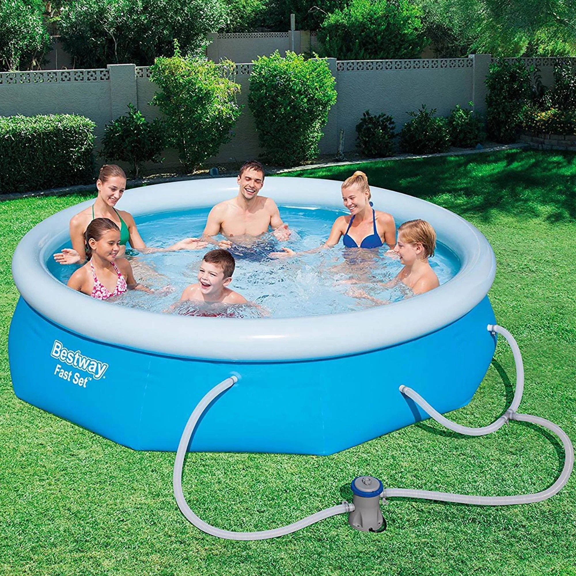 Bestway 10′ x 30″ Fast Set Inflatable Above Ground Swimming Pool with Pump