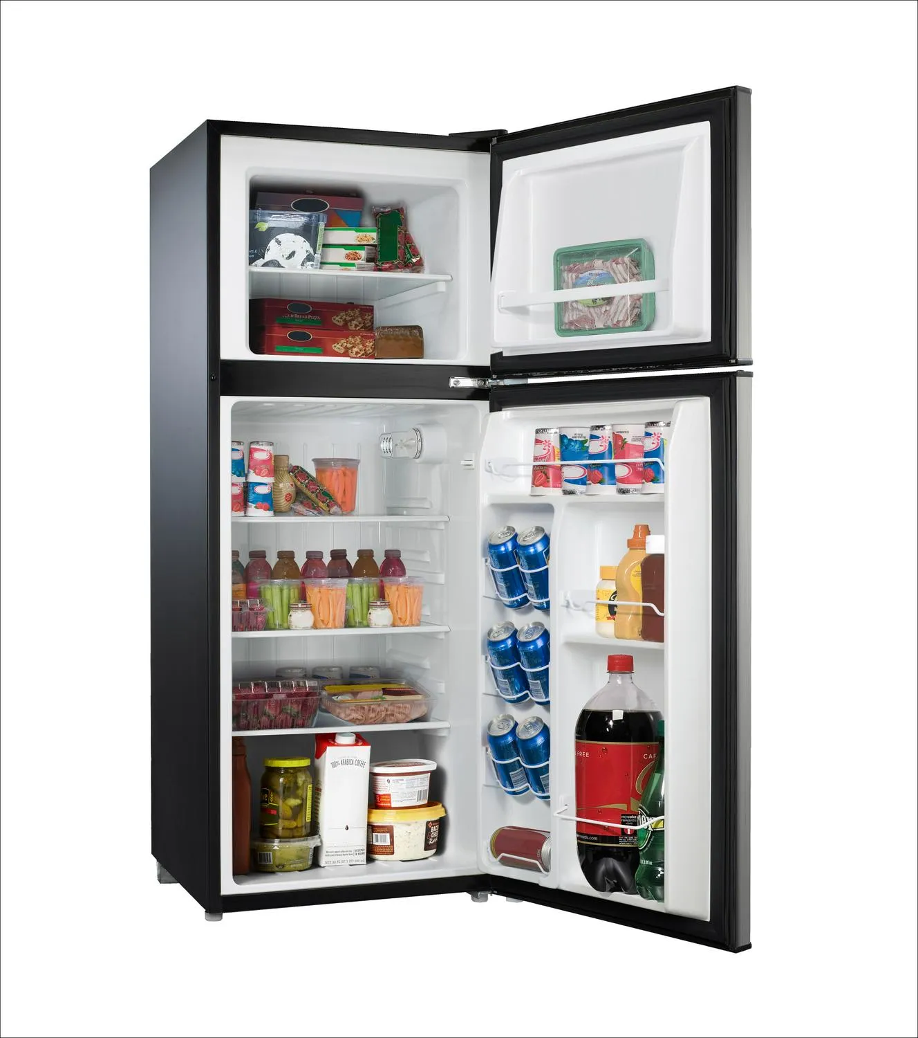 4.6. Cu ft Two Door Mini Refrigerator with Freezer, Stainless Steel