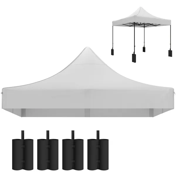 Replacement 118.1″ x 118.1″ Navy Blue Canopy Top, UPF50+, Weight Bags