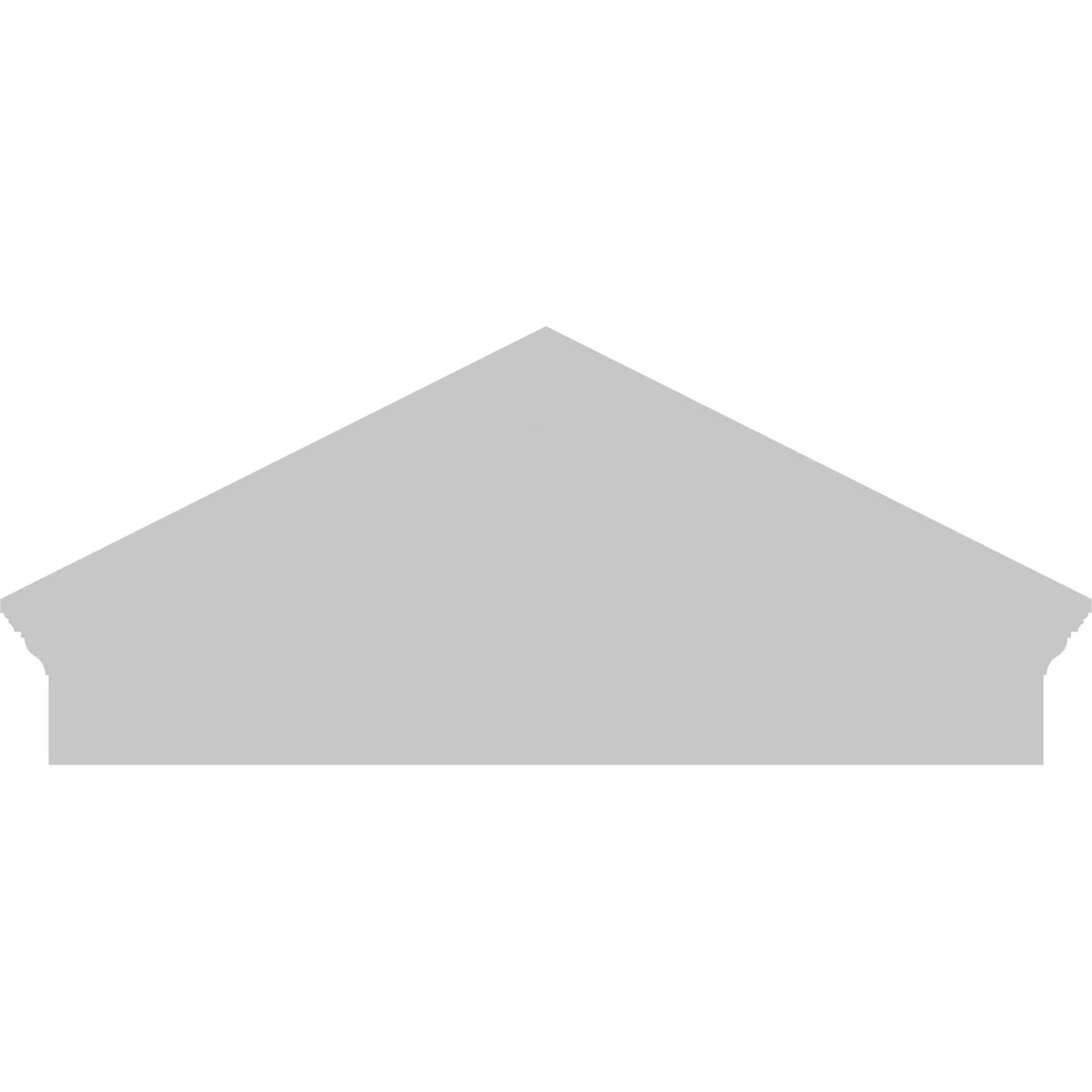 Ekena Millwork 52"W x 19-7/8"H x 2-3/4"P (Pitch 6/12) Peaked Cap Sunburst Architectural Grade PVC Combination Pediment