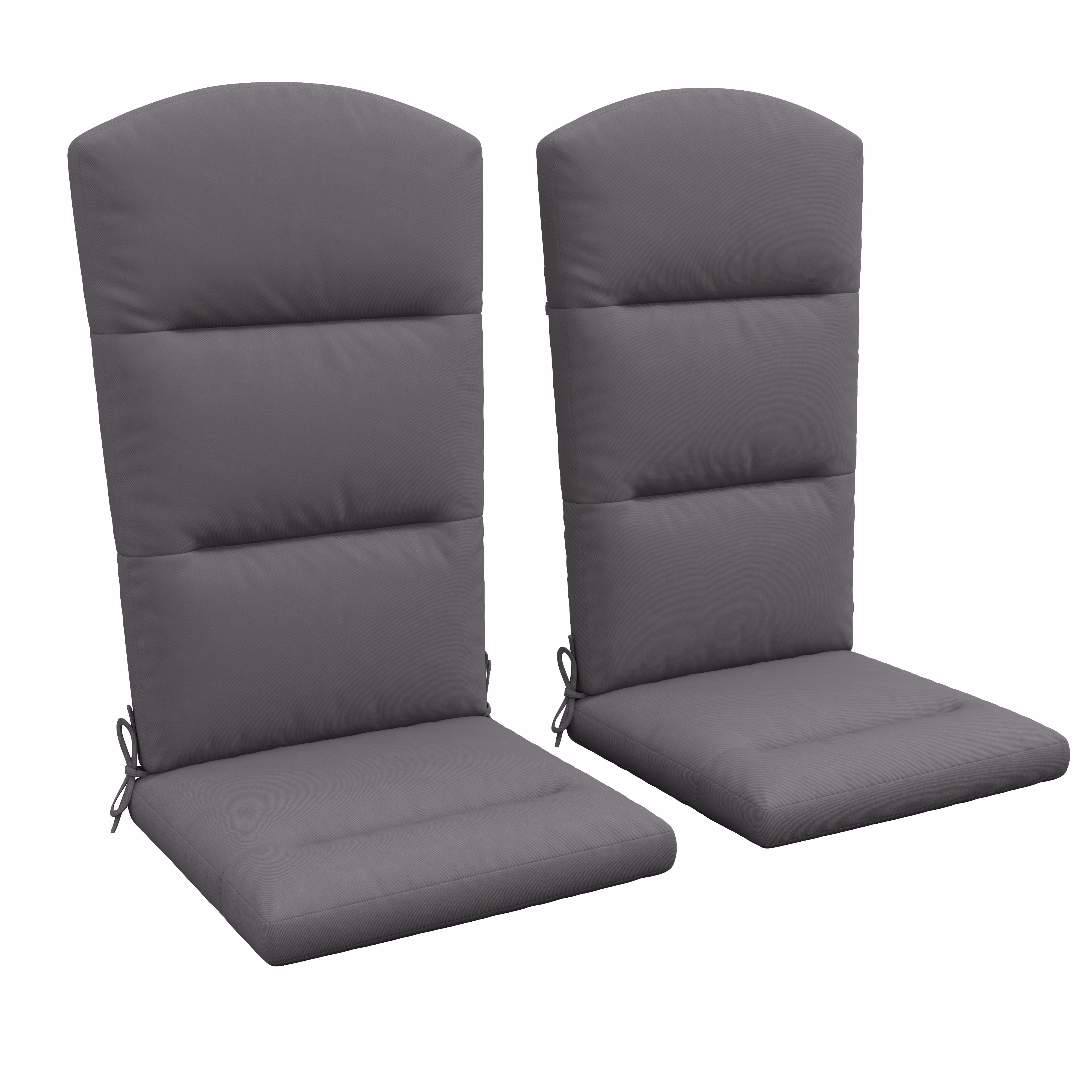 DUOSONG Outsunny 2 Piece Adirondack Chair Cushions, 59 X 20.5 X 2 Inch Outdoor Chair Cushions For Fire Pit Chairs With Seat, Back, Ties, Water Repellent Replacement Patio Seat Pads, Gray Gray