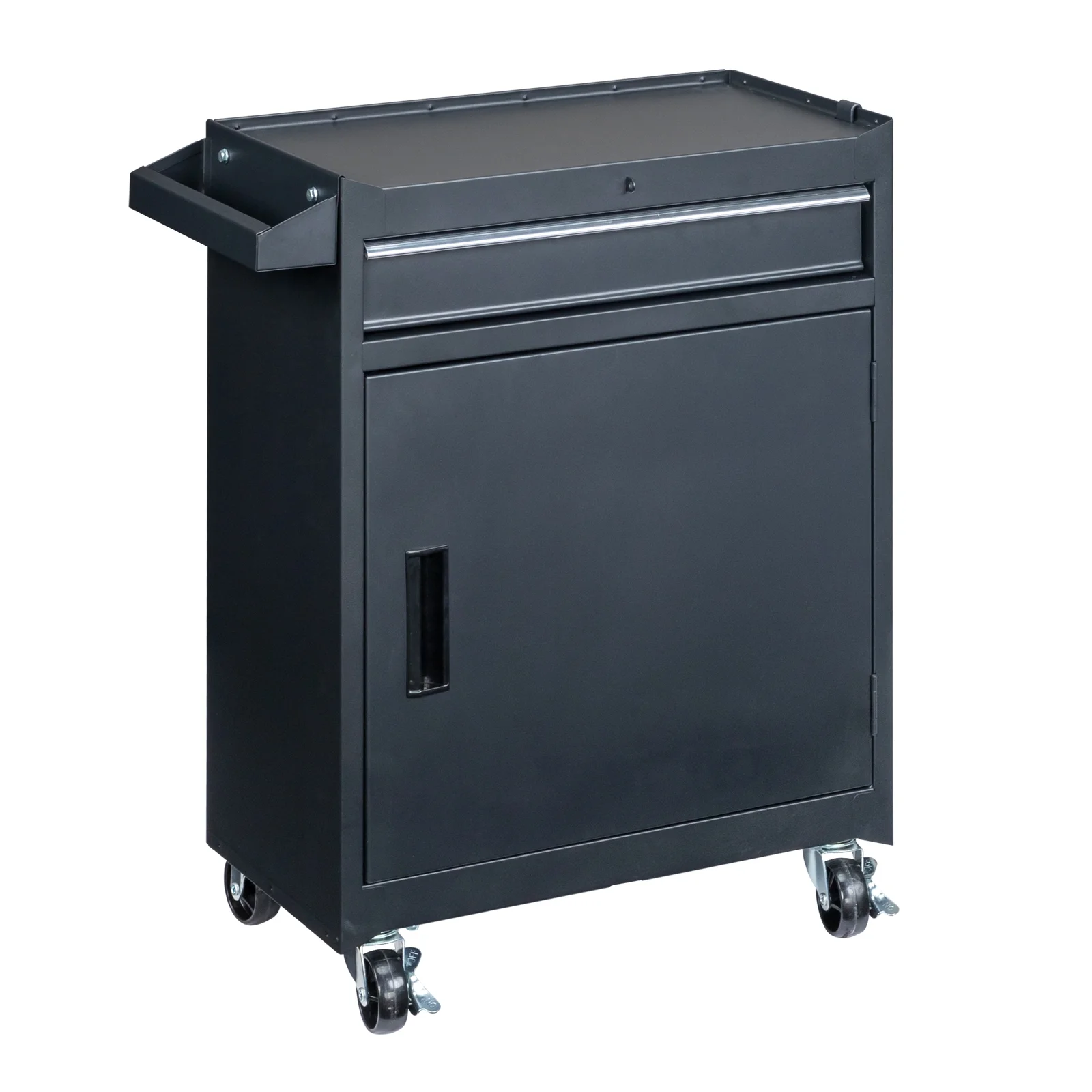 Ktaxon 4-Drawer 2-IN-1 Rolling Tool Chest Storage Cabinet, Mechanic Tool Organizer Box, 23.2" L x 11" W x 40.2" H, Black