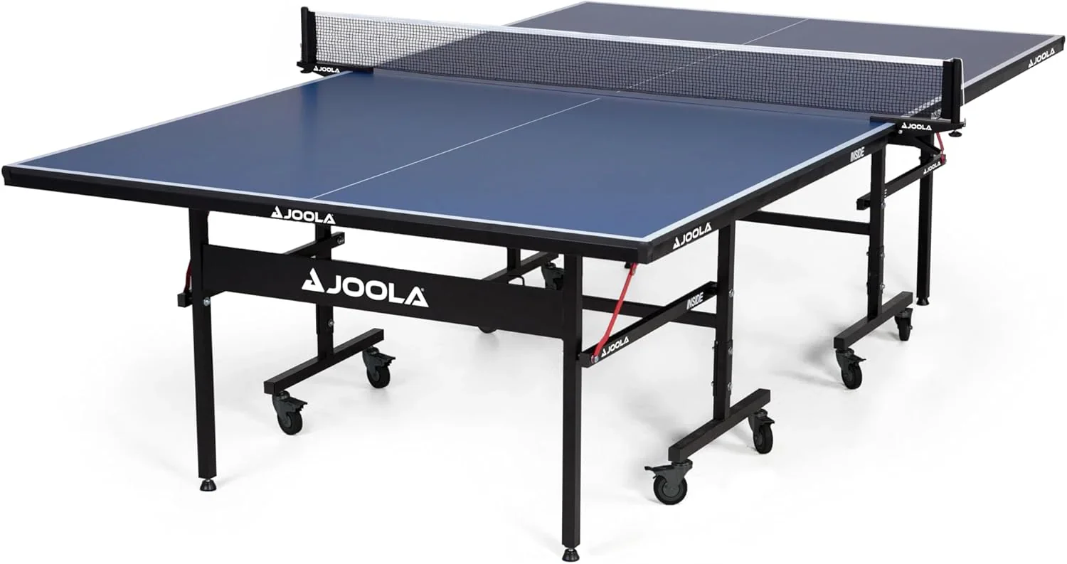 Inside Professional MDF Indoor Ping Pong Table with Quick Clamp Table Tennis Net and Post Set – 10 Minute Easy Assembly – Tournament Quality – Foldable with Single Player Playback Mode