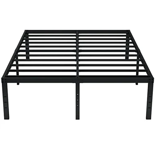 EMODA Queen Bed Frame No Box Spring Needed 18 Inch Heavy Duty Metal Tall Platform Bed Frame